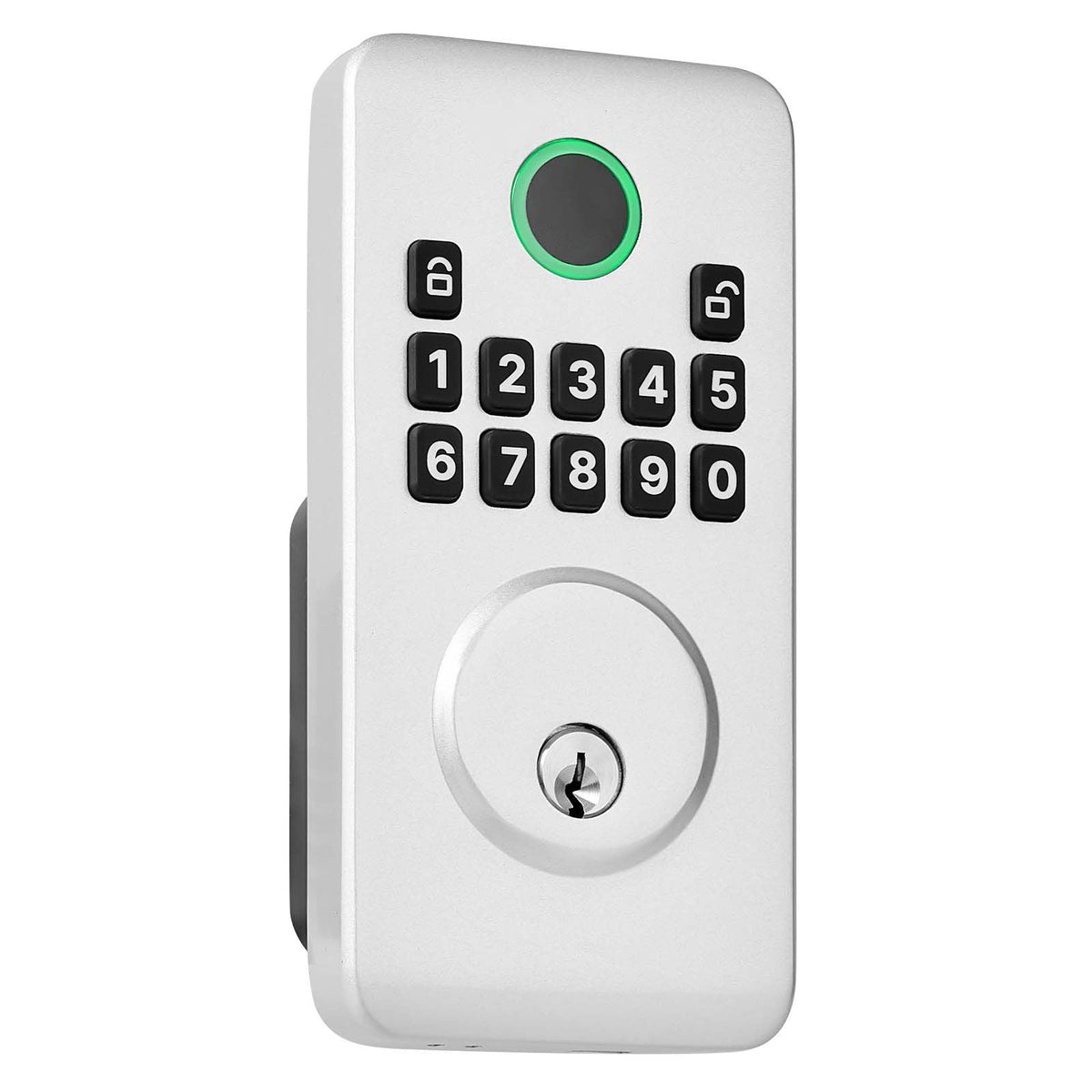 Keyless Entry Door Lock, Electronic Deadbolt with Customizable User Codes, Pioneering Easy-Grip Design, Keyed Entry, Auto Lock, Anti-Peeking Password, Backlit Keypad, for Home, Apartment, Silver