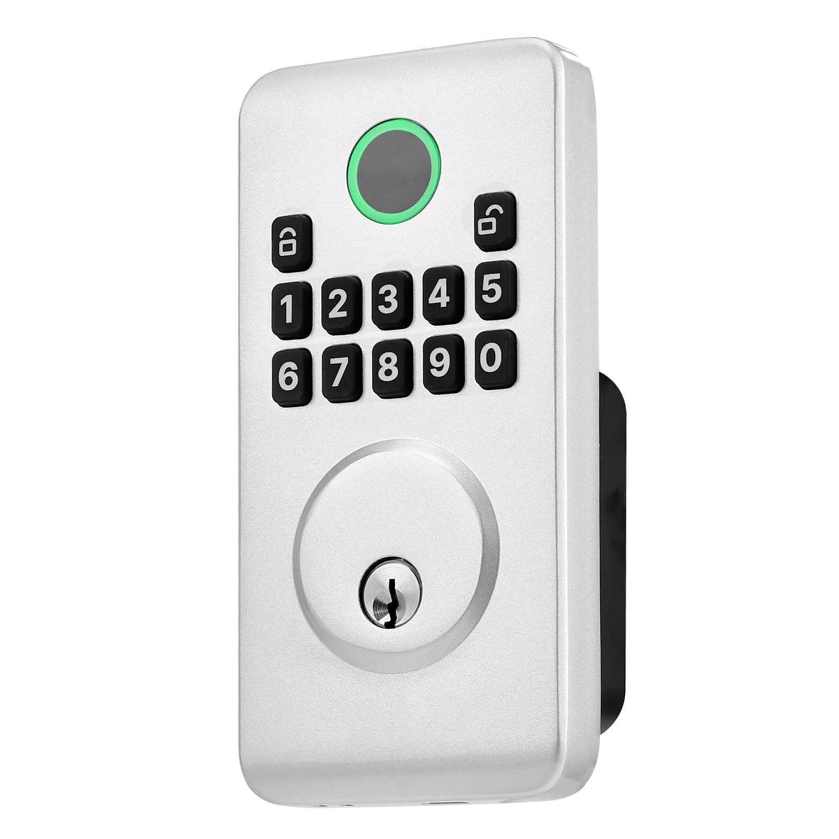 Keyless Entry Door Lock, Electronic Deadbolt with Customizable User Codes, Pioneering Easy-Grip Design, Keyed Entry, Auto Lock, Anti-Peeking Password, Backlit Keypad, for Home, Apartment, Silver