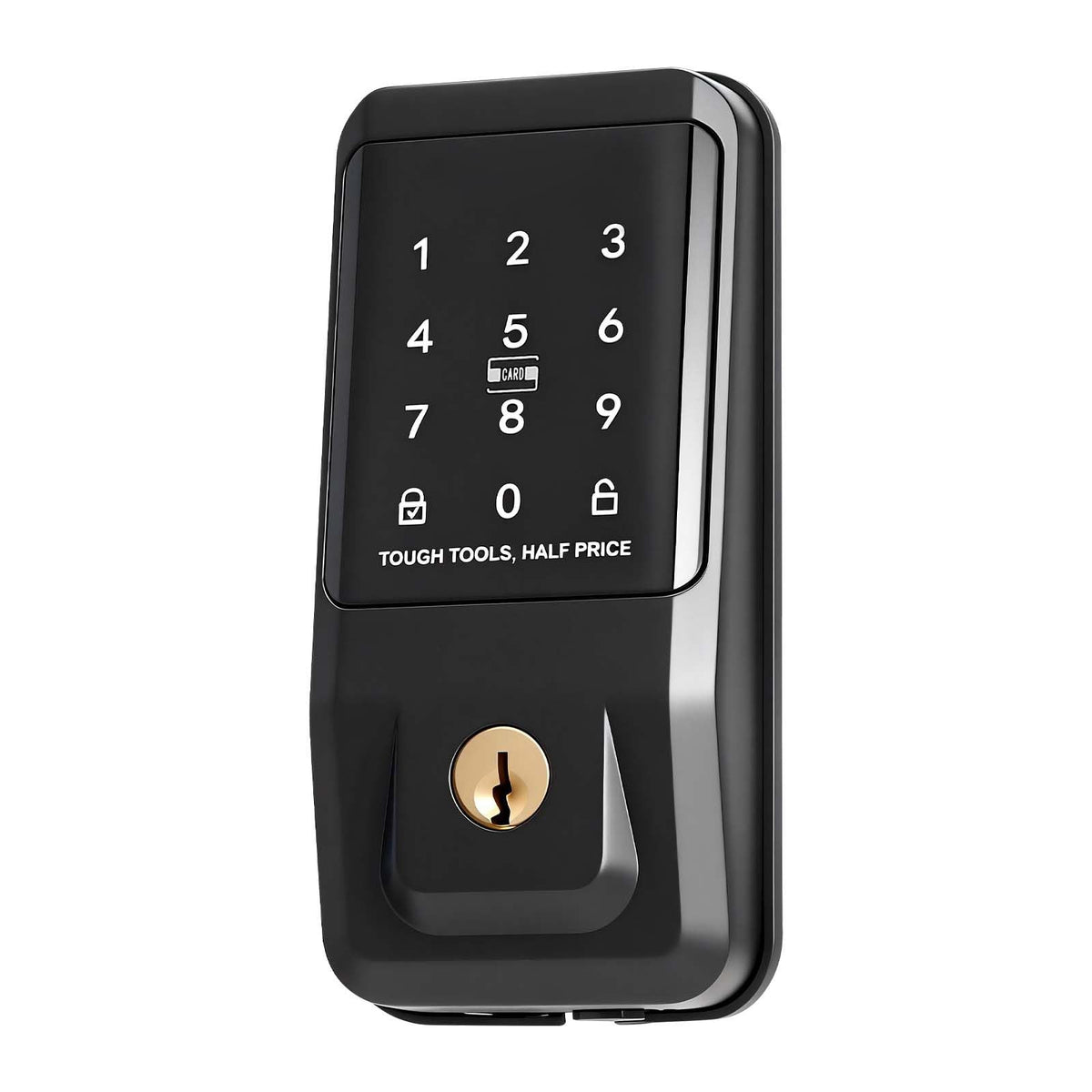 Keyless Entry Door Lock with Handle Set, Touchpad Electronic Deadbolt with IC Card, Customizable User Codes, Keyed Entry, Auto Lock, Anti-Peeking Password, Backlit, for Home, Matte Black