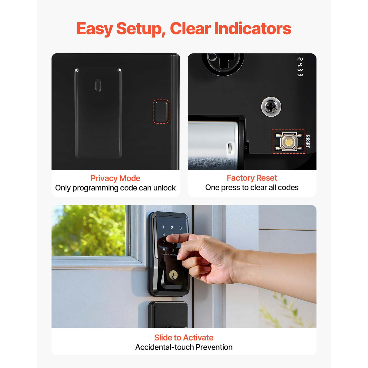 Keyless Entry Door Lock with Handle Set, Touchpad Electronic Deadbolt with IC Card, Customizable User Codes, Keyed Entry, Auto Lock, Anti-Peeking Password, Backlit, for Home, Matte Black