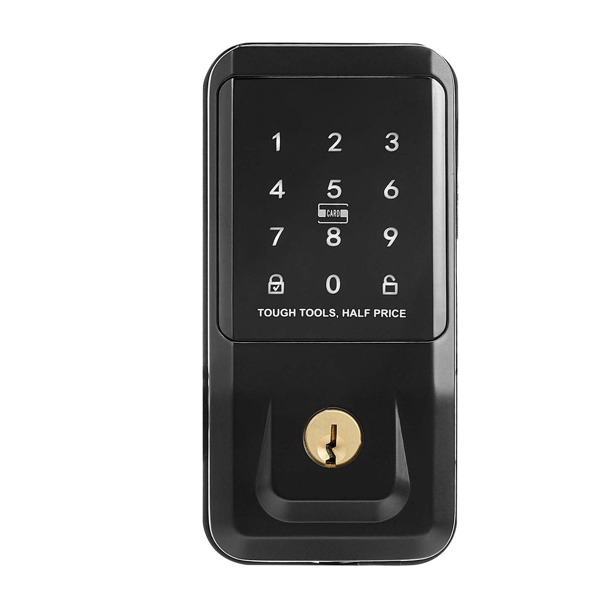 Keyless Entry Door Lock with Handle Set, Touchpad Electronic Deadbolt with IC Card, Customizable User Codes, Keyed Entry, Auto Lock, Anti-Peeking Password, Backlit, for Home, Matte Black