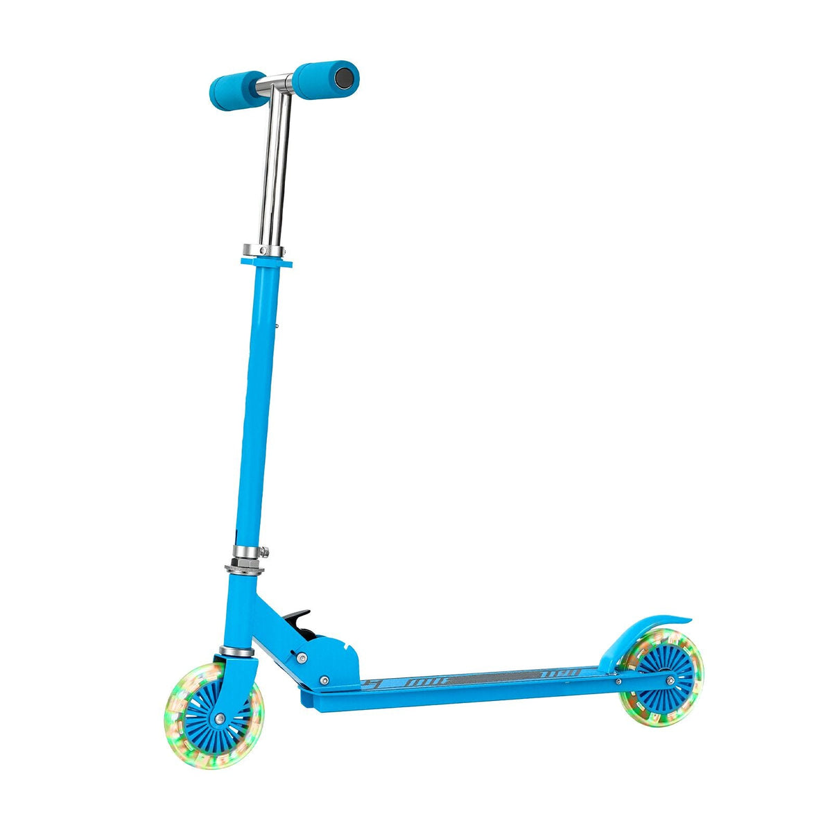 Kick Scooter for Kids Ages 3+, 2-Wheel Toddler Scooter with Light-Up Wheels, Adjustable Height Handlebar, Wide Anti-Slip Deck, Foldable Lightweight Frame for Boys & Girls up to 110 lbs, Blue
