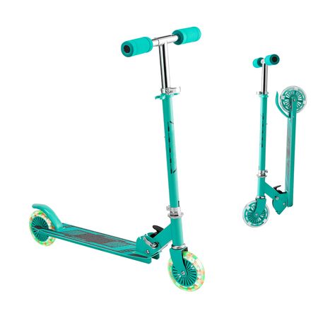 Kick Scooter for Kids Ages 3+, 2-Wheel Toddler Scooter with Light-Up Wheels, Adjustable Height Handlebar, Wide Anti-Slip Deck, Foldable Lightweight Frame for Boys & Girls up to 110 lbs, Green