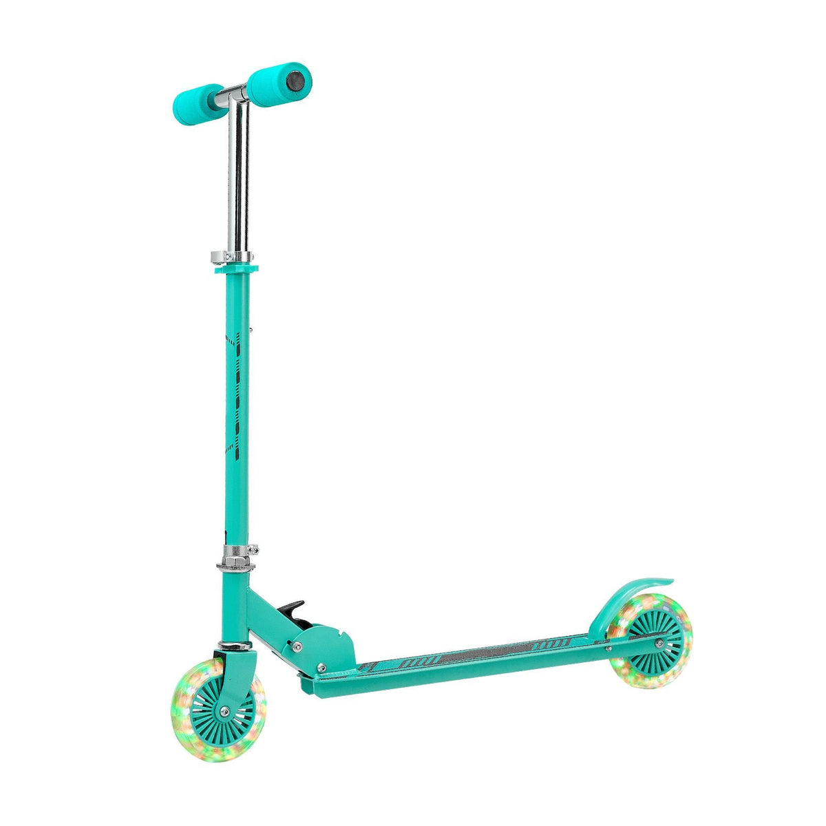 Kick Scooter for Kids Ages 3+, 2-Wheel Toddler Scooter with Light-Up Wheels, Adjustable Height Handlebar, Wide Anti-Slip Deck, Foldable Lightweight Frame for Boys & Girls up to 110 lbs, Green