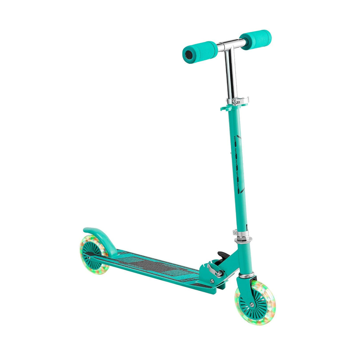 Kick Scooter for Kids Ages 3+, 2-Wheel Toddler Scooter with Light-Up Wheels, Adjustable Height Handlebar, Wide Anti-Slip Deck, Foldable Lightweight Frame for Boys & Girls up to 110 lbs, Green
