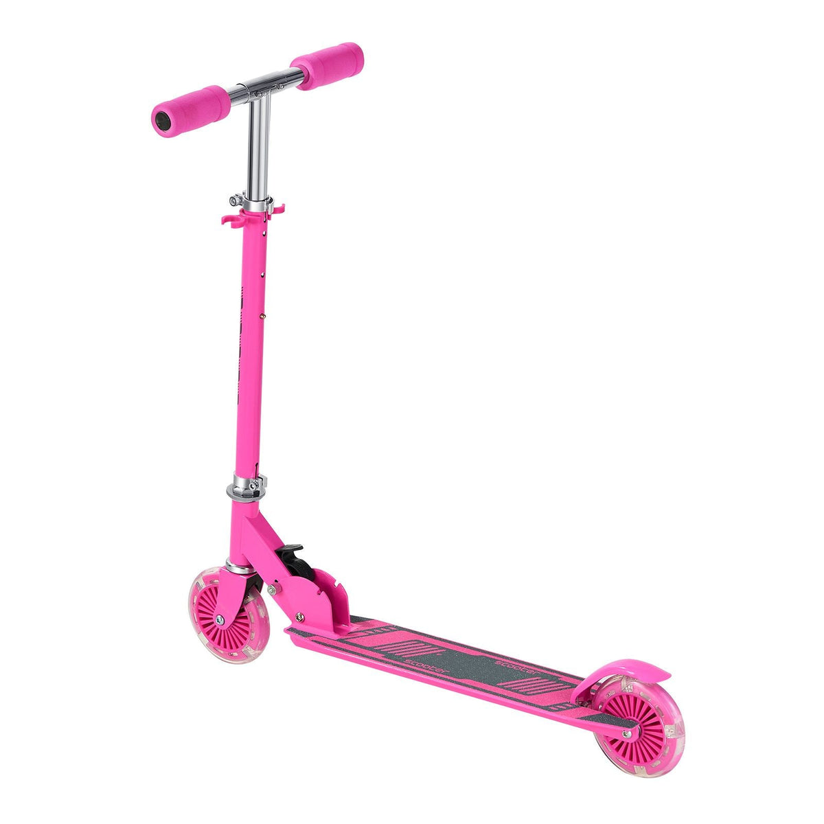 Kick Scooter for Kids Ages 3+, 2-Wheel Toddler Scooter with Light-Up Wheels, Adjustable Height Handlebar, Wide Anti-Slip Deck, Foldable Lightweight Frame for Boys & Girls up to 110 lbs, Pink