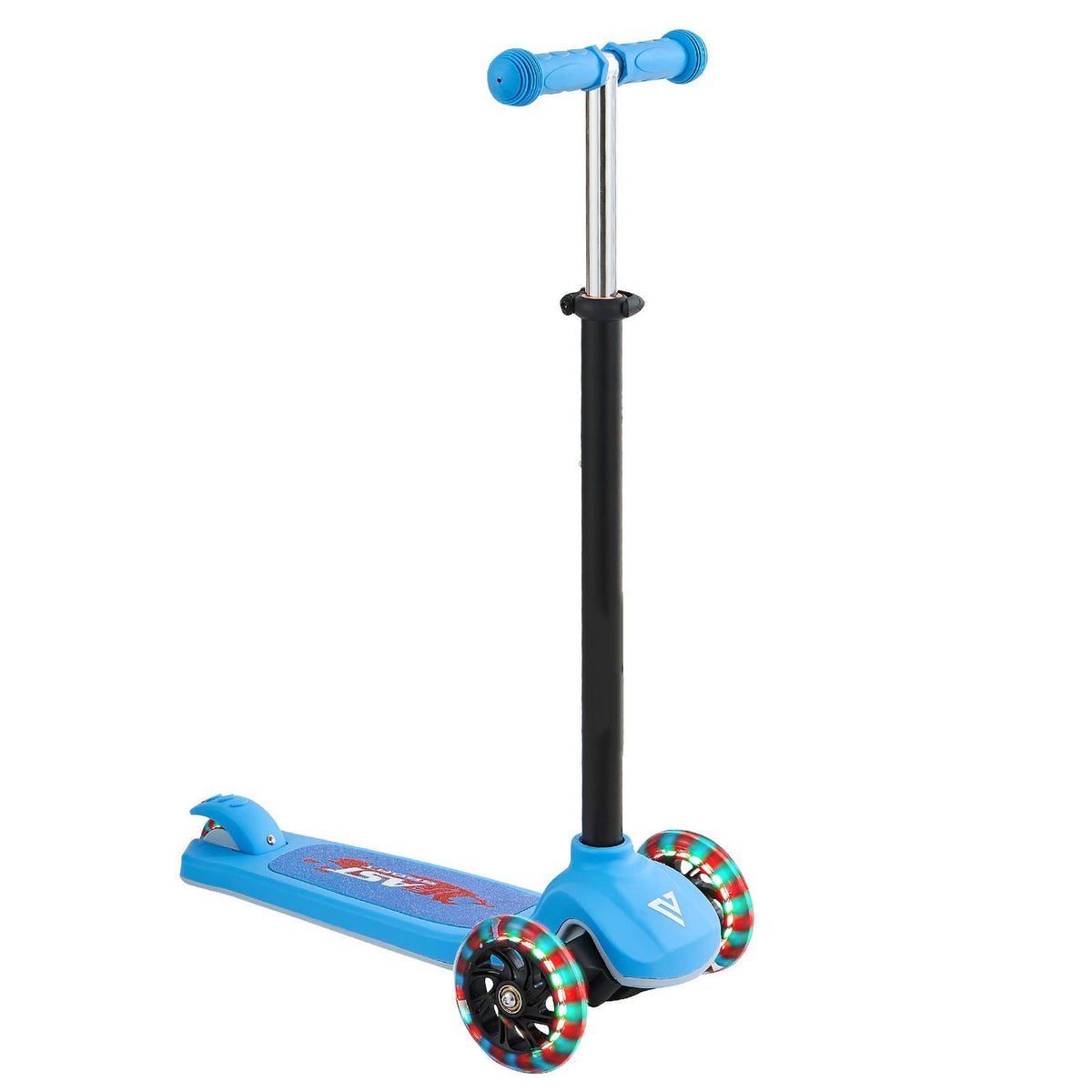 Kick Scooter for Kids Ages 3+, 3-Wheel Toddler Scooter with Light-Up Wheels, Adjustable Height Handlebar, Wide Anti-Slip Deck, Lightweight Aluminum Frame for Boys & Girls up to 165 lbs, Blue