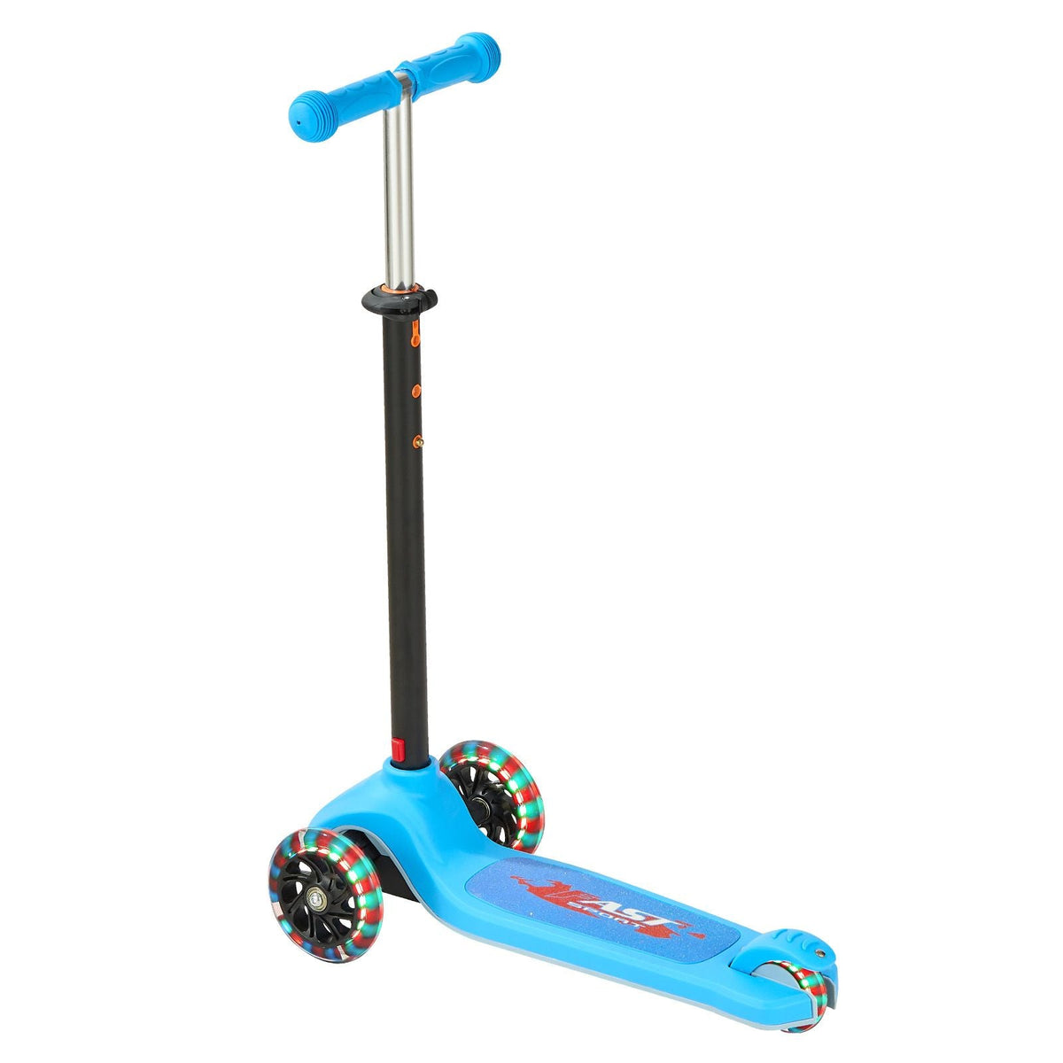 Kick Scooter for Kids Ages 3+, 3-Wheel Toddler Scooter with Light-Up Wheels, Adjustable Height Handlebar, Wide Anti-Slip Deck, Lightweight Aluminum Frame for Boys & Girls up to 165 lbs, Blue