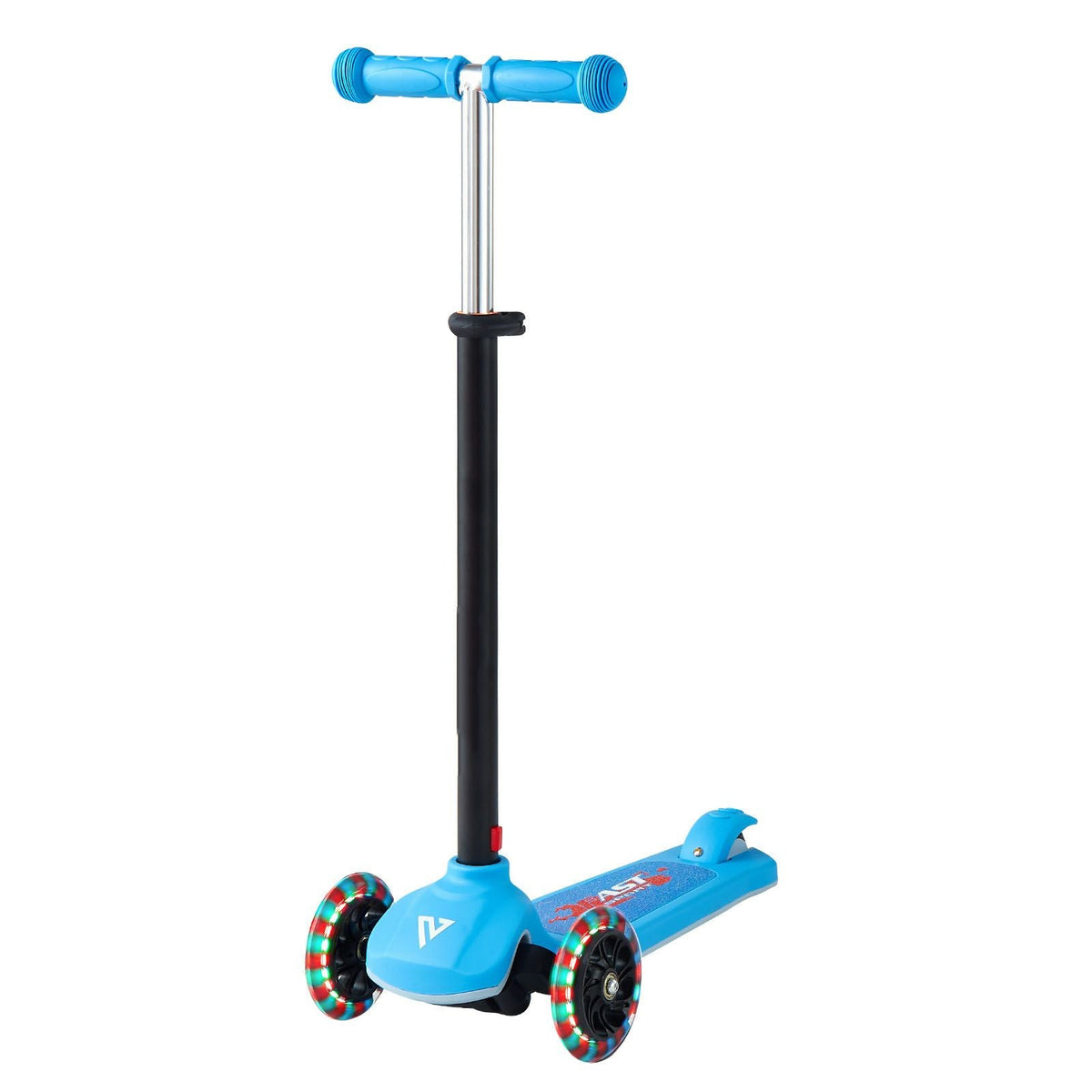 Kick Scooter for Kids Ages 3+, 3-Wheel Toddler Scooter with Light-Up Wheels, Adjustable Height Handlebar, Wide Anti-Slip Deck, Lightweight Aluminum Frame for Boys & Girls up to 165 lbs, Blue