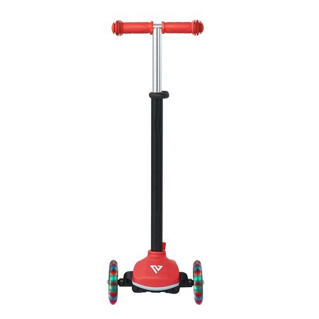 Kick Scooter for Kids Ages 3+, 3-Wheel Toddler Scooter with Light-Up Wheels, Adjustable Height Handlebar, Wide Anti-Slip Deck, Lightweight Aluminum Frame for Boys & Girls up to 165 lbs, Red