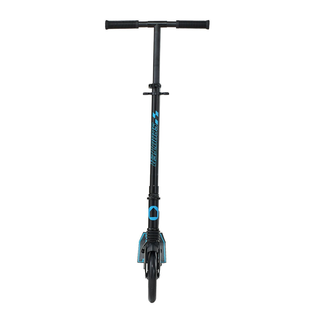 Kick Scooter for Kids Ages 8+, Teens & Adults, 2-Wheel Toddler Scooter with Adjustable Height Handlebar, Wide Anti-Slip Deck, Foldable Lightweight for Boys & Girls up to 220 lbs, Black + Blue