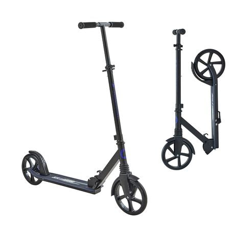 Kick Scooter for Kids Ages 8+, Teens & Adults, 2-Wheel Toddler Scooter with Adjustable Height Handlebar, Wide Anti-Slip Deck, Foldable Lightweight for Boys & Girls up to 220 lbs, Black + Purple