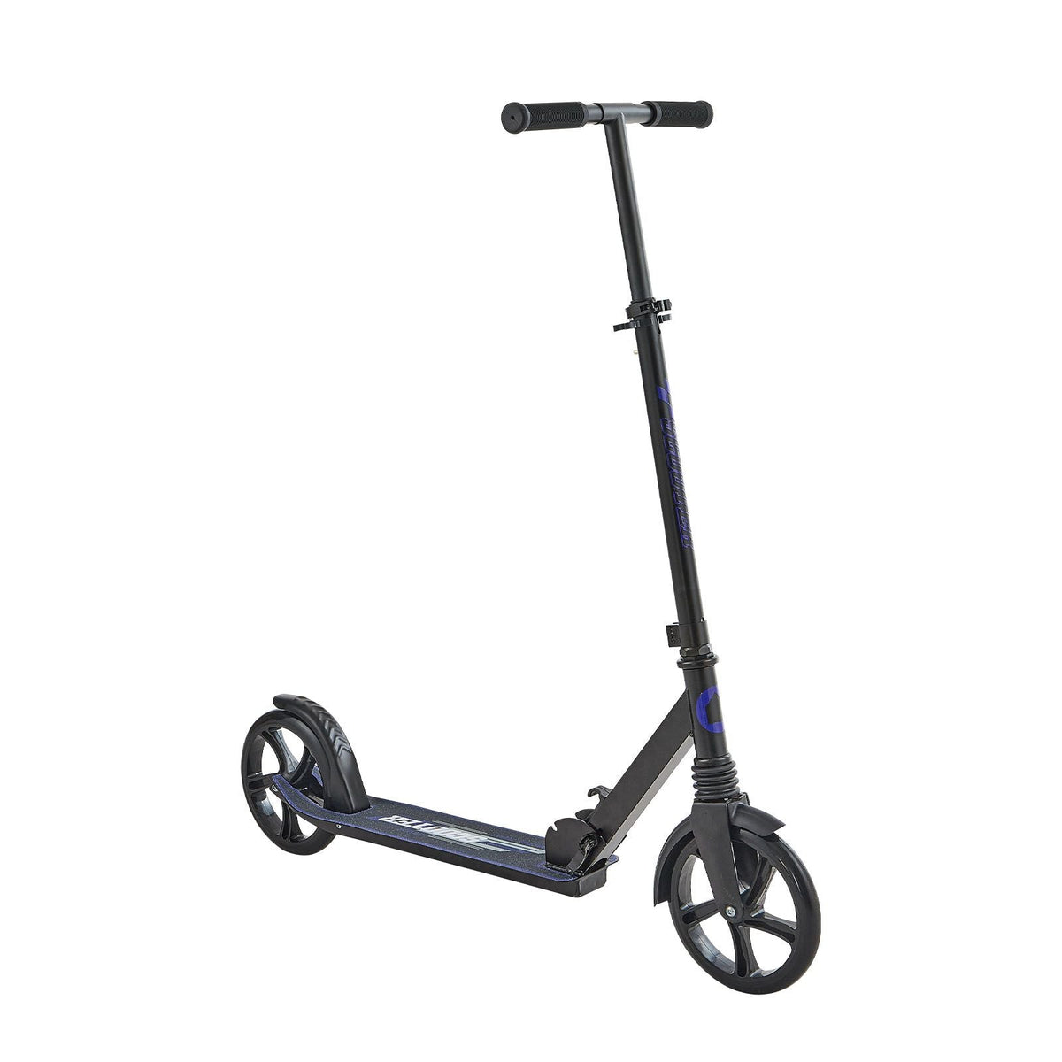 Kick Scooter for Kids Ages 8+, Teens & Adults, 2-Wheel Toddler Scooter with Adjustable Height Handlebar, Wide Anti-Slip Deck, Foldable Lightweight for Boys & Girls up to 220 lbs, Black + Purple