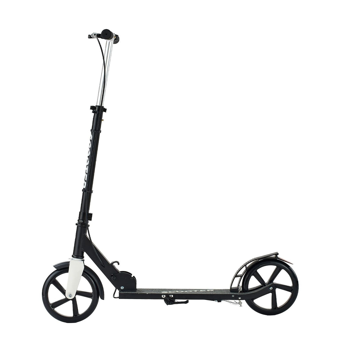 Kick Scooter for Kids Ages 8+, Teens & Adults, 2-Wheel Toddler Scooter with Adjustable Height Handlebar, Wide Anti-Slip Deck, Foldable Lightweight for Boys & Girls up to 220 lbs, Black + Silver