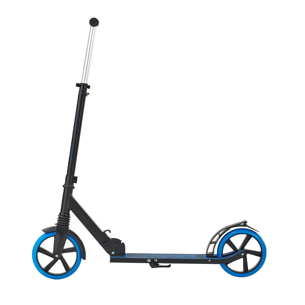 Kick Scooter for Kids Ages 8+, Teens & Adults, 2-Wheel Toddler Scooter with Adjustable Height Handlebar, Wide Anti-Slip Deck, Foldable Lightweight Frame for Boys & Girls up to 220 lbs, Blue