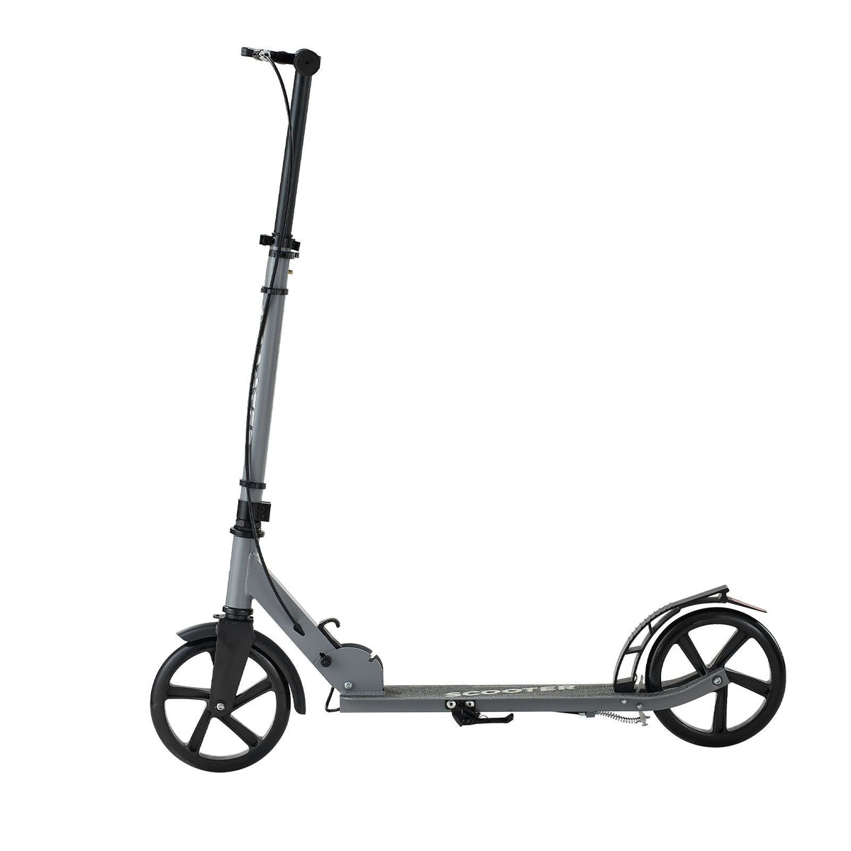 Kick Scooter for Kids Ages 8+, Teens & Adults, 2-Wheel Toddler Scooter with Adjustable Height Handlebar, Wide Anti-Slip Deck, Foldable Lightweight Frame for Boys & Girls up to 220 lbs, Gray