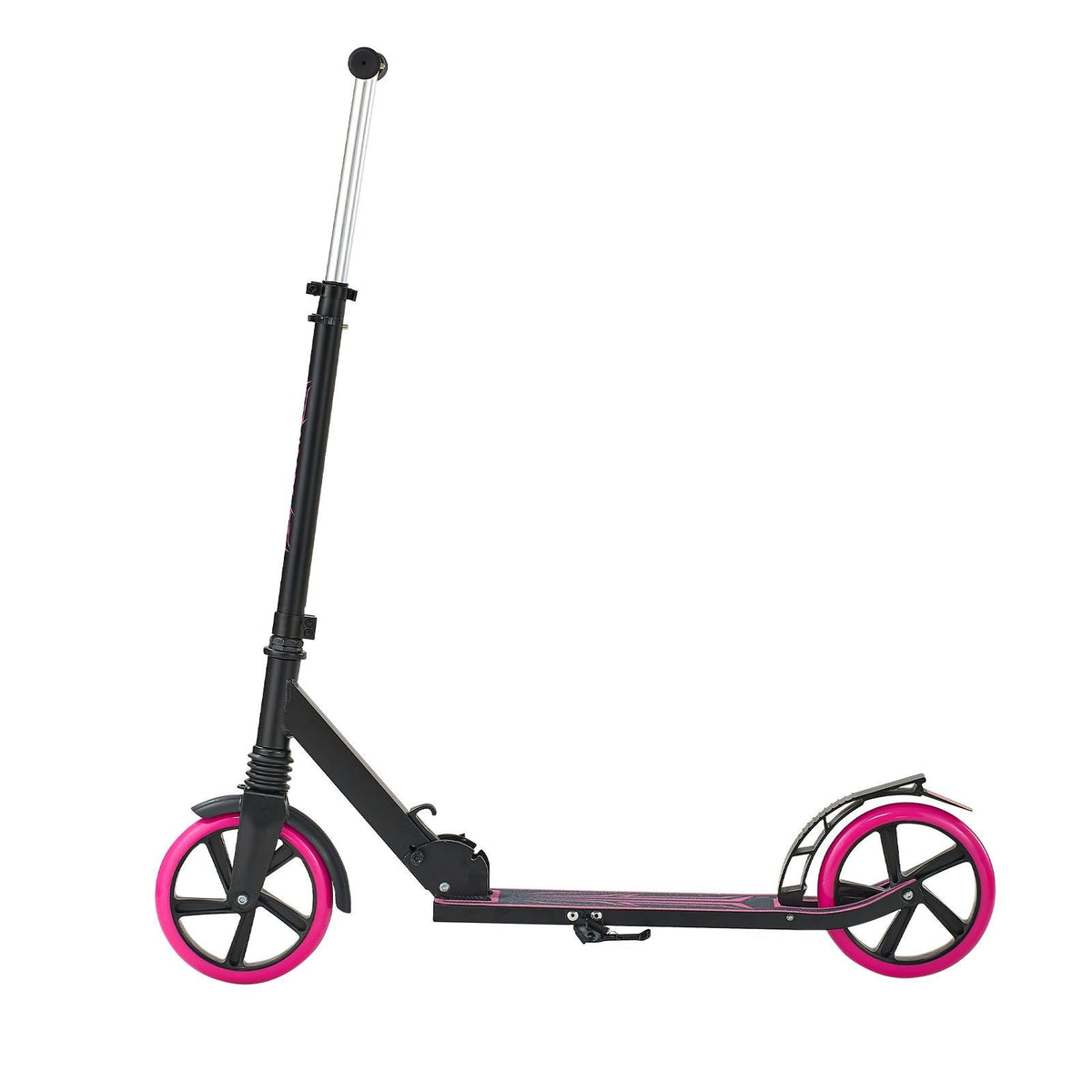 Kick Scooter for Kids Ages 8+, Teens & Adults, 2-Wheel Toddler Scooter with Adjustable Height Handlebar, Wide Anti-Slip Deck, Foldable Lightweight Frame for Boys & Girls up to 220 lbs, Pink