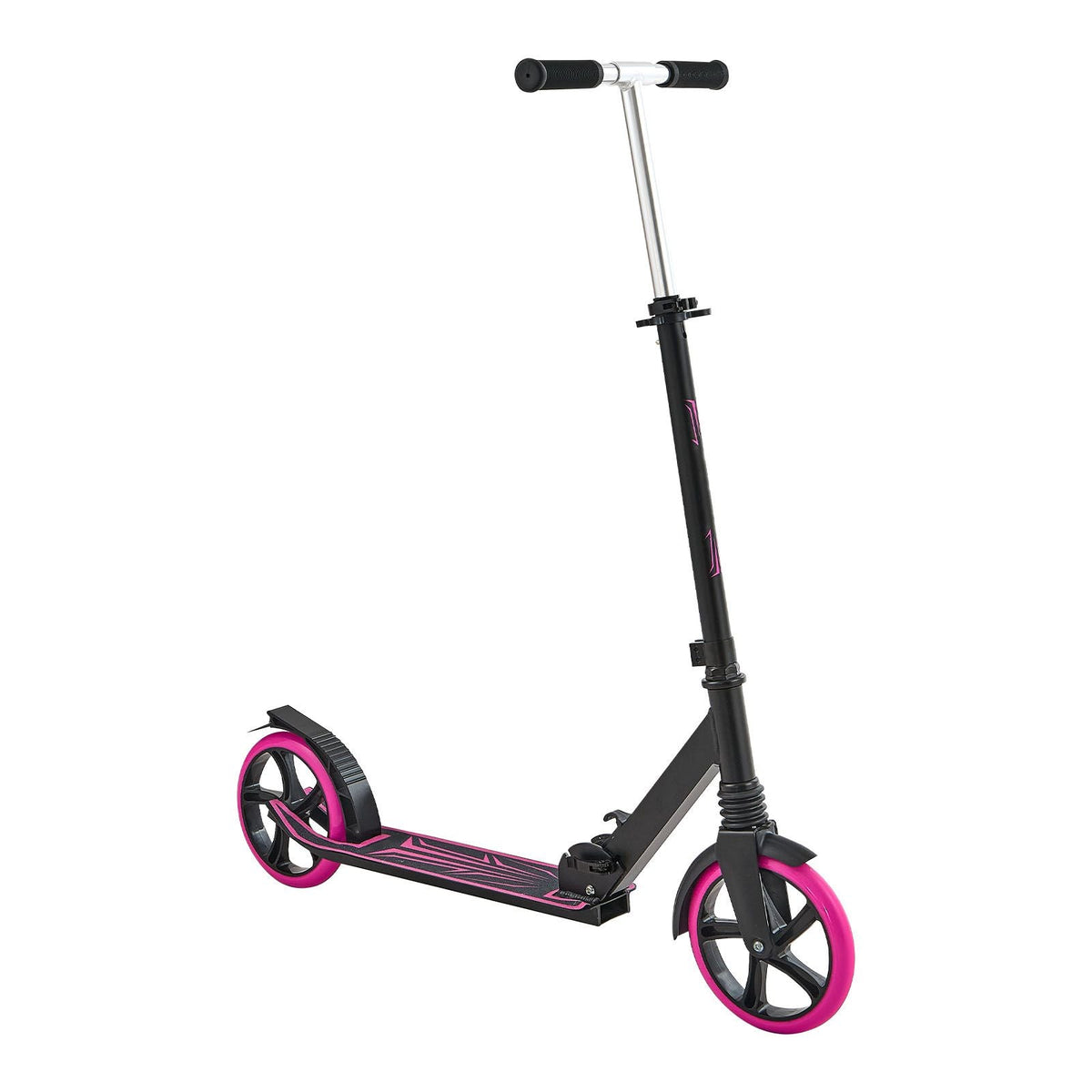 Kick Scooter for Kids Ages 8+, Teens & Adults, 2-Wheel Toddler Scooter with Adjustable Height Handlebar, Wide Anti-Slip Deck, Foldable Lightweight Frame for Boys & Girls up to 220 lbs, Pink