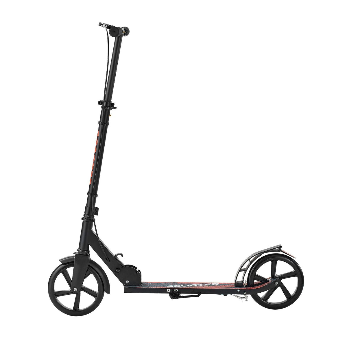 Kick Scooter for Kids Ages 8+, Teens & Adults, 2-Wheel Toddler Scooter with Height Adjustable Handlebar, Wide Anti-Slip Deck, Foldable Lightweight Frame for Boys & Girls up to 220 lbs, Black