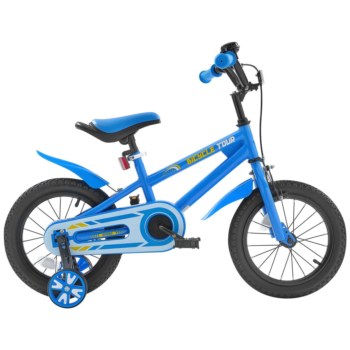 Kids Bike, 14 Inches BMX Style Children Bicycle, Rider Height 2.95 ft - 3.77 ft, Training Wheels Included, Sturdy and Easy to Assemble, Toddler Bike for Boys & Girls Learning to Ride, Blue