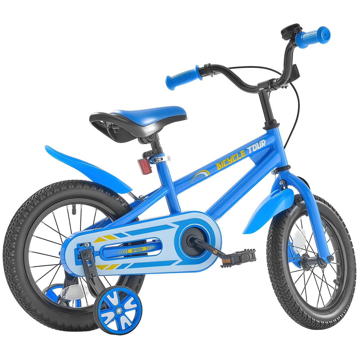 Kids Bike, 14 Inches BMX Style Children Bicycle, Rider Height 2.95 ft - 3.77 ft, Training Wheels Included, Sturdy and Easy to Assemble, Toddler Bike for Boys & Girls Learning to Ride, Blue