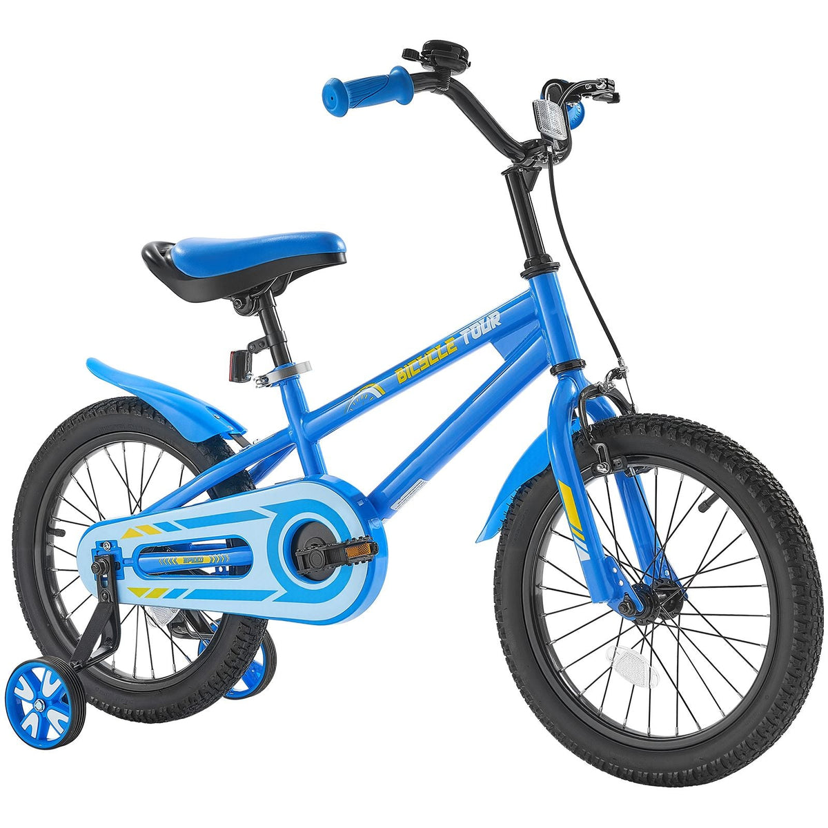 Kids Bike, 16 Inches BMX Style Children Bicycle, Rider Height 3.28 ft - 4.27 ft, Training Wheels Included, Sturdy and Easy to Assemble, Toddler Bike for Boys & Girls Learning to Ride, Blue