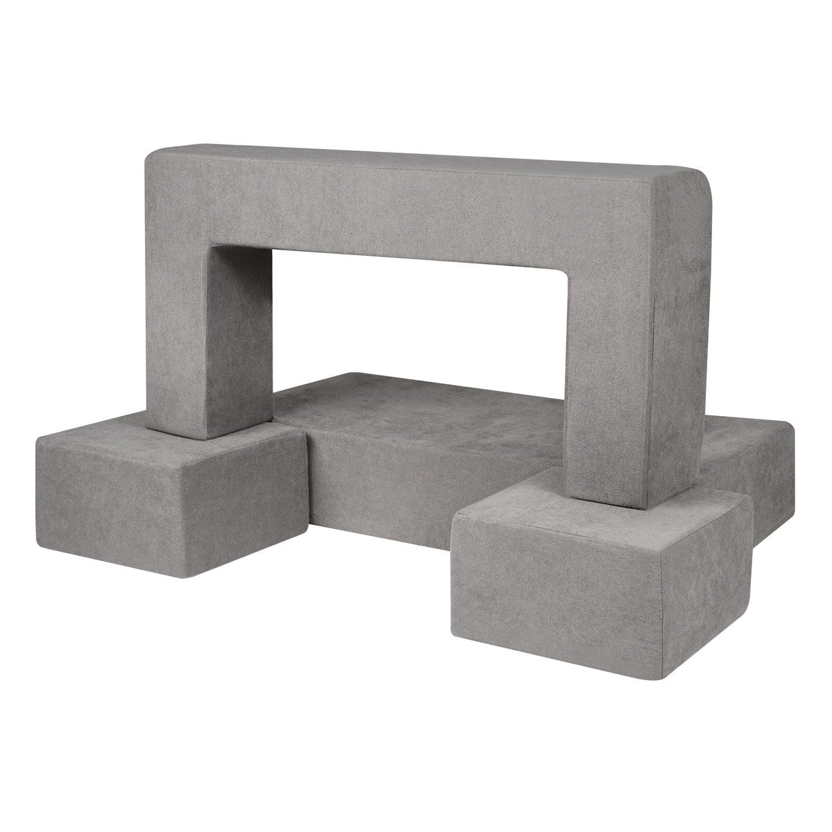 Kids Couch, 4Pcs Modular Kids Play Couch, Toddler Couch Sofa Bed, Kids Chair Seat Playroom Furniture, Child Sectional Sofa with Removable Cover for Kids Girls & Boys, Grey