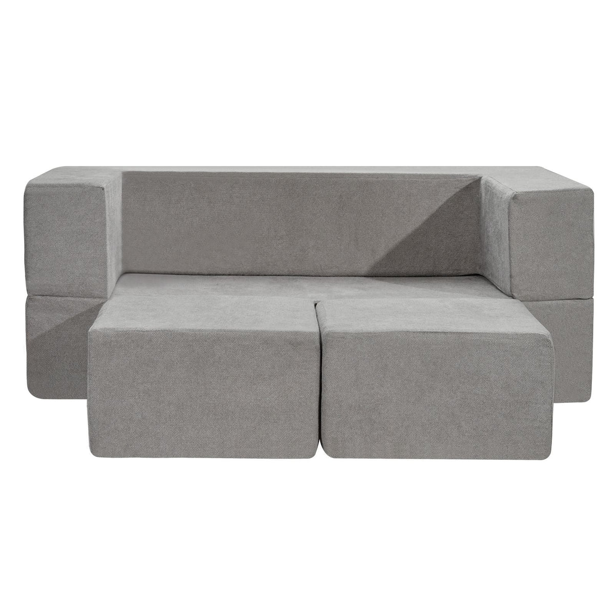 Kids Couch, 4Pcs Modular Kids Play Couch, Toddler Couch Sofa Bed, Kids Chair Seat Playroom Furniture, Child Sectional Sofa with Removable Cover for Kids Girls & Boys, Grey