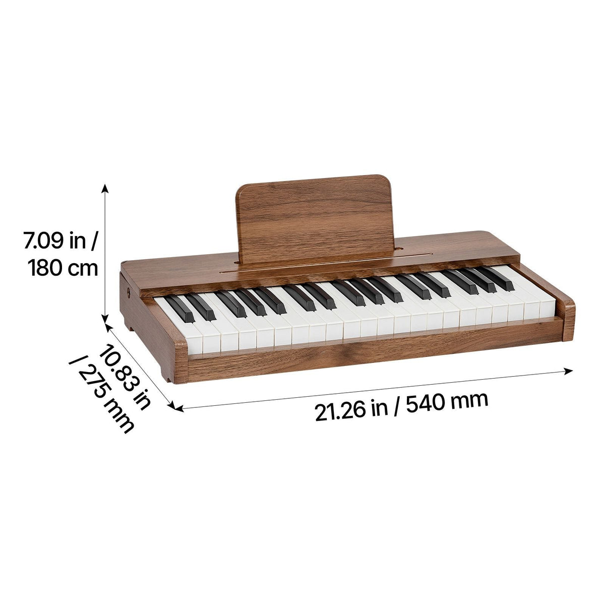 Kids Piano Keyboard, 37 Keys Wooden Digital Piano for Kids, Mini Music Educational Instrument Toy with Realistic Sound, Dual Power, Adjustable Volume for Toddlers, Boys Girls Learning,Walnut