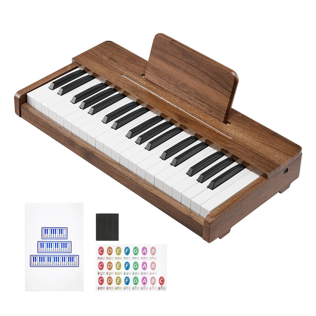 Kids Piano Keyboard, 37 Keys Wooden Digital Piano for Kids, Mini Music Educational Instrument Toy with Realistic Sound, Dual Power, Adjustable Volume for Toddlers, Boys Girls Learning,Walnut