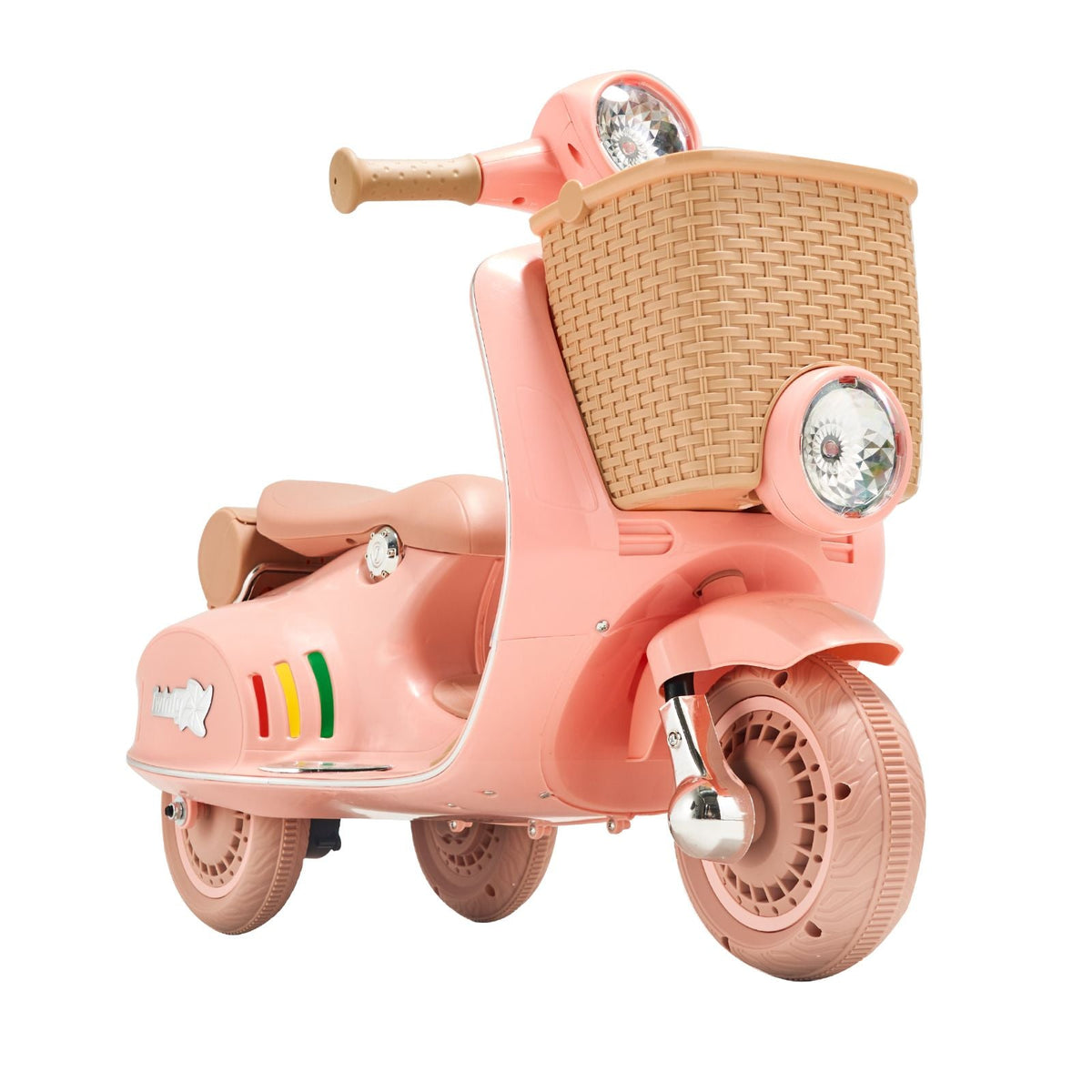 Kids Ride On Motorcycle, 12V Battery Powered Electric Motorcycle Trike with Speed Up to 2mph, Headlight, LED Light, Music, Bluetooth, Basket, 3 Wheel Ride on Toys for Boys Girls Aged 3-4