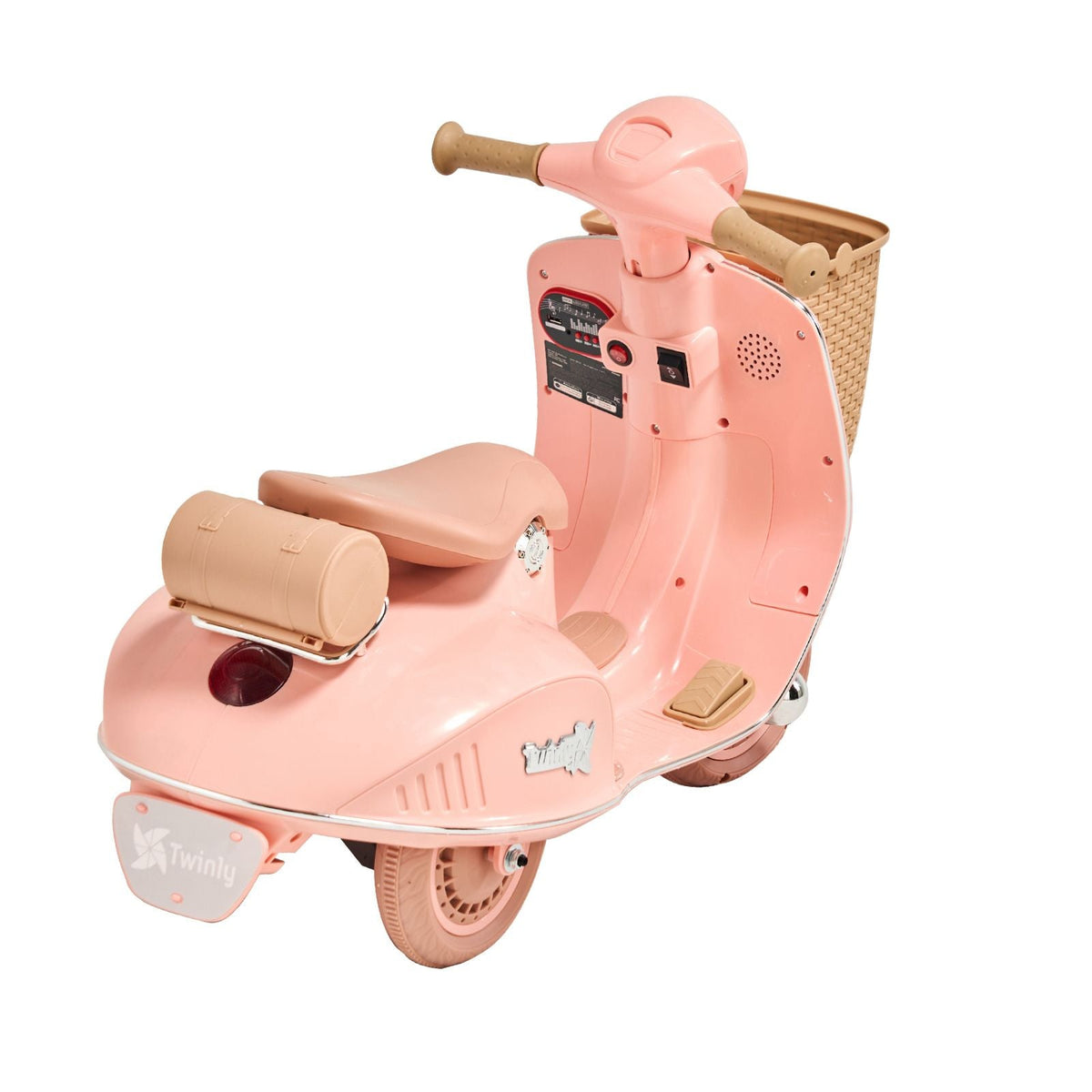 Kids Ride On Motorcycle, 12V Battery Powered Electric Motorcycle Trike with Speed Up to 2mph, Headlight, LED Light, Music, Bluetooth, Basket, 3 Wheel Ride on Toys for Boys Girls Aged 3-4