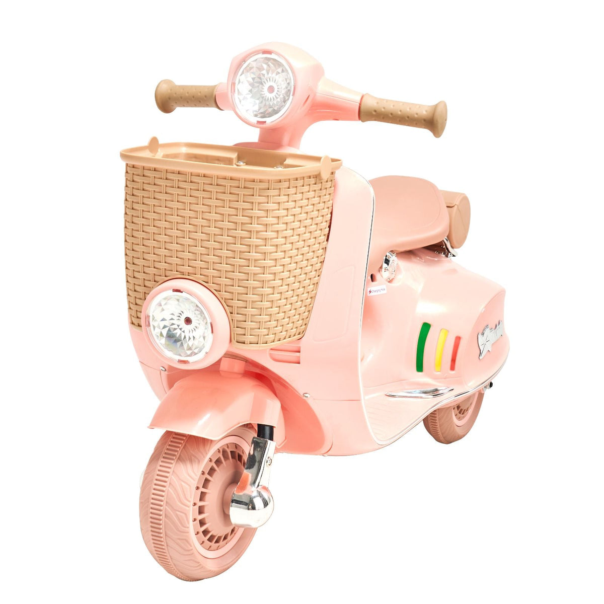 Kids Ride On Motorcycle, 12V Battery Powered Electric Motorcycle Trike with Speed Up to 2mph, Headlight, LED Light, Music, Bluetooth, Basket, 3 Wheel Ride on Toys for Boys Girls Aged 3-4