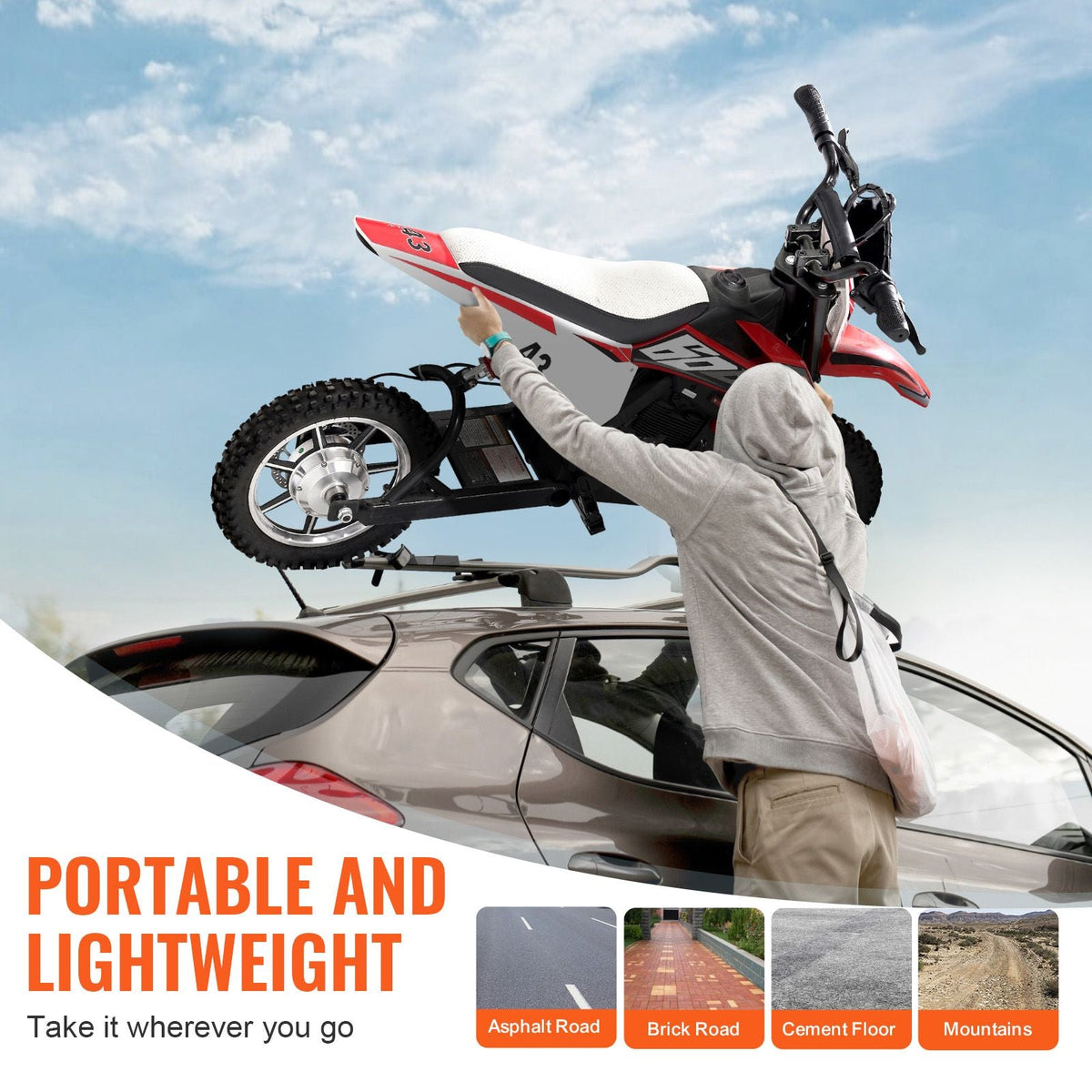 Kids Ride On Motorcycle, 36V Battery Powered Electric Motorcycle with Speed Up to 15.5mph, Treaded Tires, Battery Gauge, Dual Brakes, Ride on Toys for Children Boys Girls Aged 14+