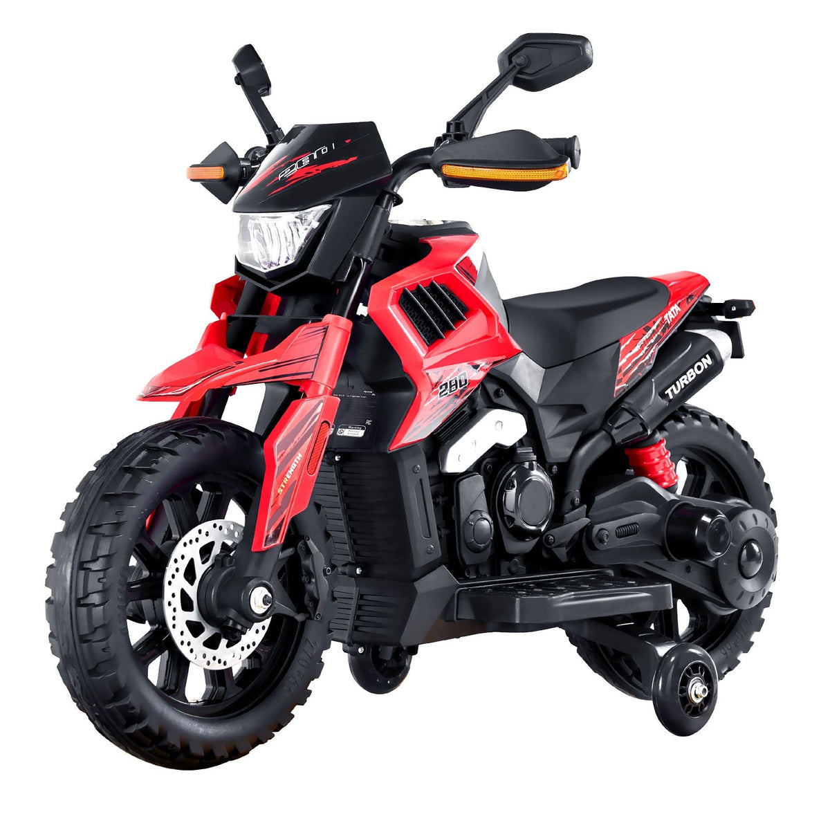 Kids Ride On Motorcycle, 6V Battery Powered Electric Motorcycle with Speed Up to 3mph, Detachable Training Wheels, Headlight, LED Light, Music, Bluetooth, Gift for Children Boys Girls Aged 3-4