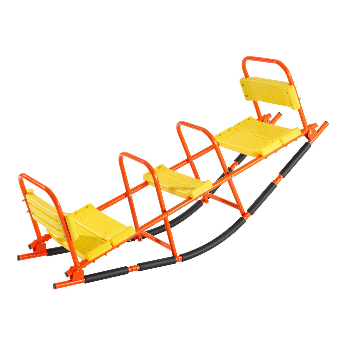 Kids Seesaw, 200 lbs Load Capacity, Metal Rocking Teeter Totter with Handles, Toddler Seesaw for Children Aged 3+, Kids Outdoor Playground Equipment for Lawn, Backyard, Playground, 2 Seats