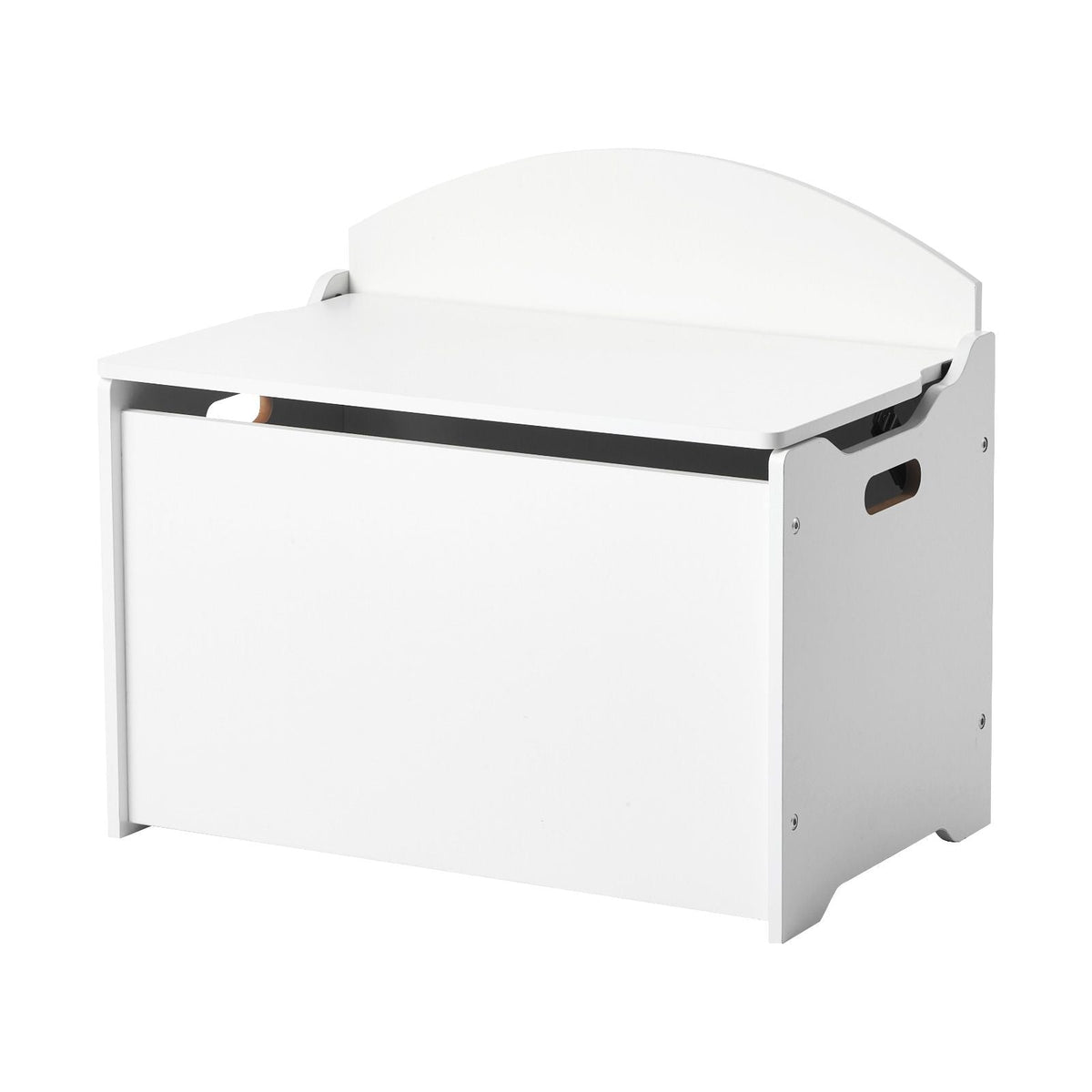 Kids Storage Bench, Wooden Toy Box Chest with Backrest, Large Storage Cabinet with Safety Hinge, Toddlers Storage Bench for Playroom, Living Room or Entryway, 23.5 x 14.5 x 21.46 in, White