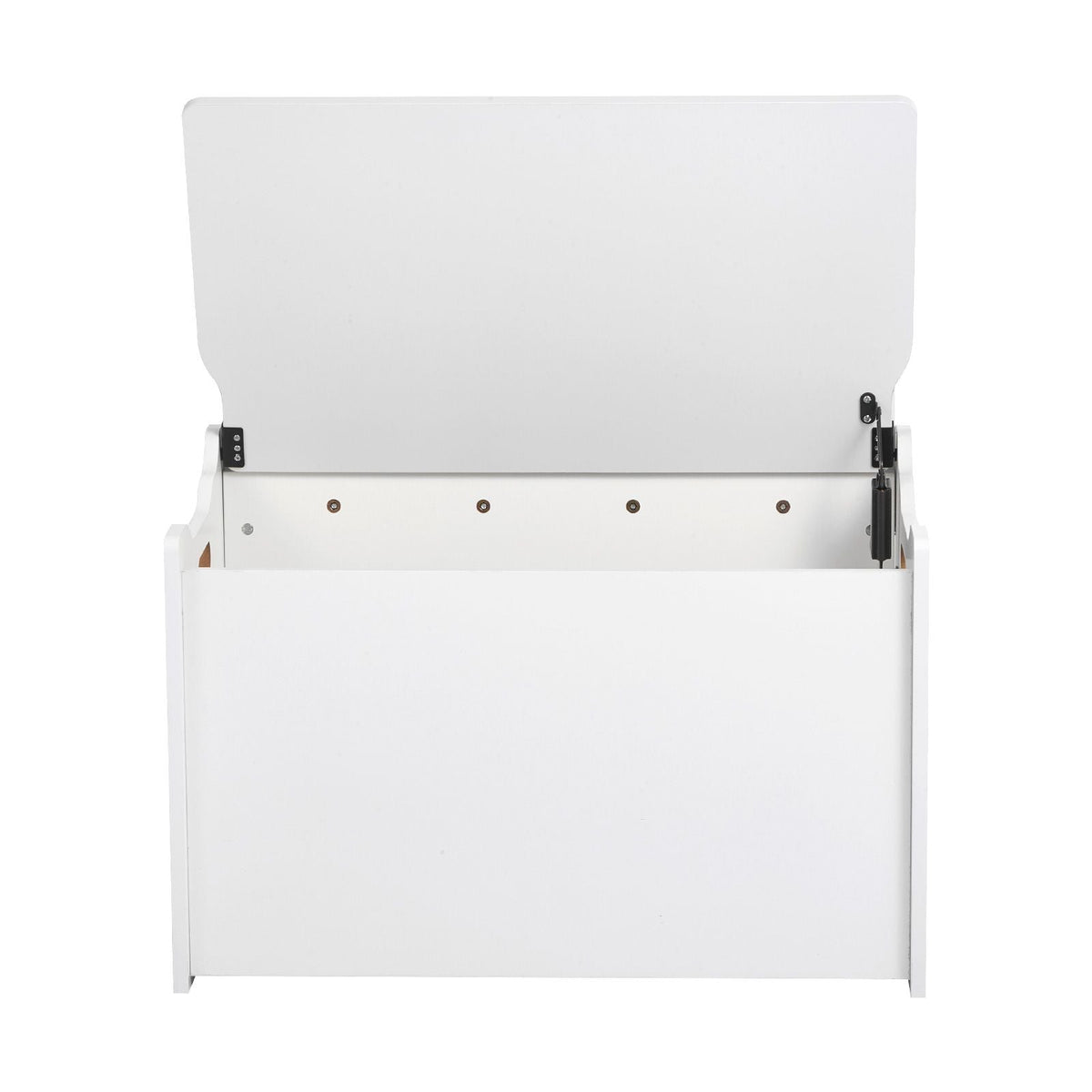 Kids Storage Bench, Wooden Toy Box Chest with Backrest, Large Storage Cabinet with Safety Hinge, Toddlers Storage Bench for Playroom, Living Room or Entryway, 23.5 x 14.5 x 21.46 in, White