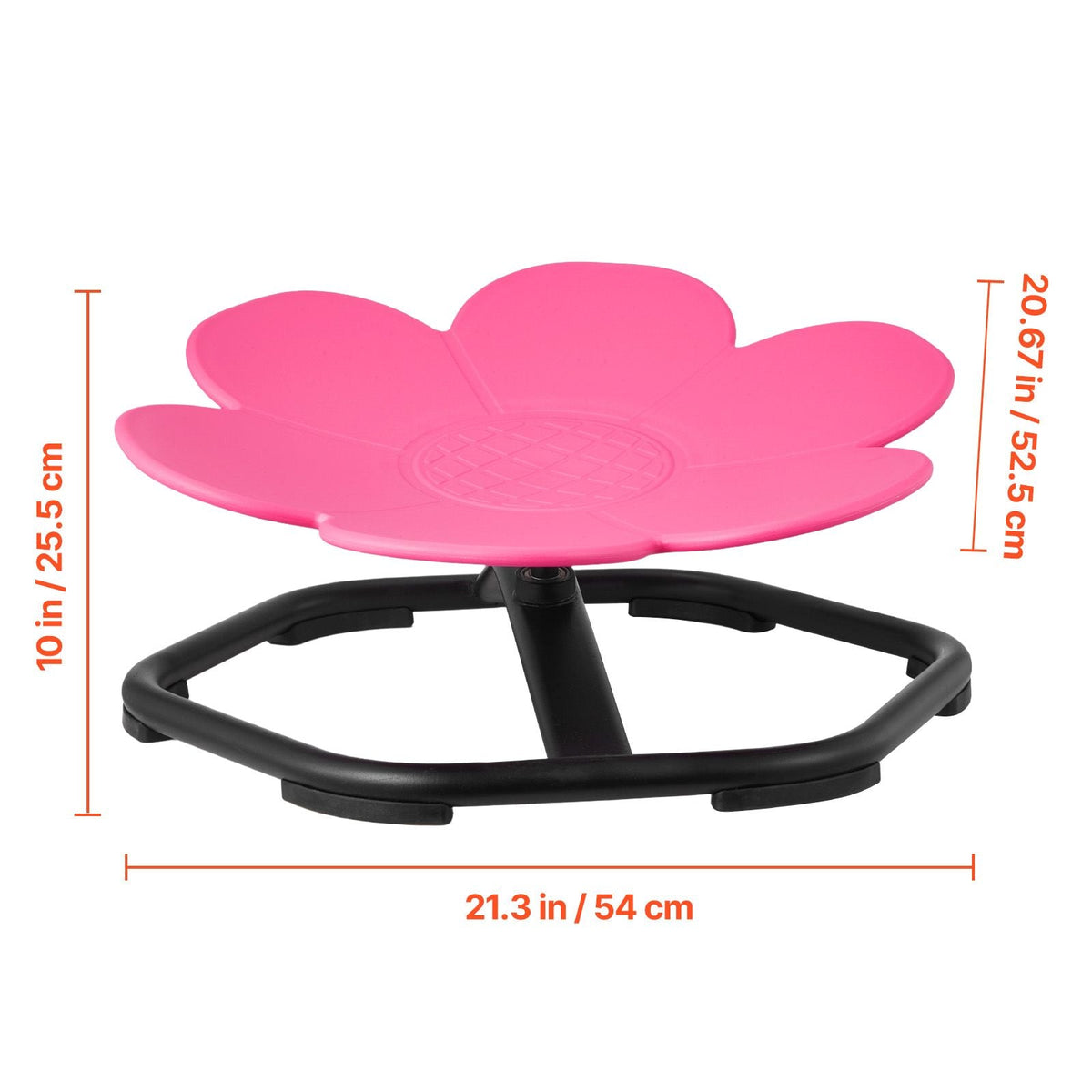 Kids Swivel Chair, 220 lbs Capacity, Flower Shape Sensory Spinning Chair, Autistic Kids Sensory Toy Seat with Non-Slip Metal Base, Toddler Sit & Spin Seat for Coordination Balance Focus, Rose