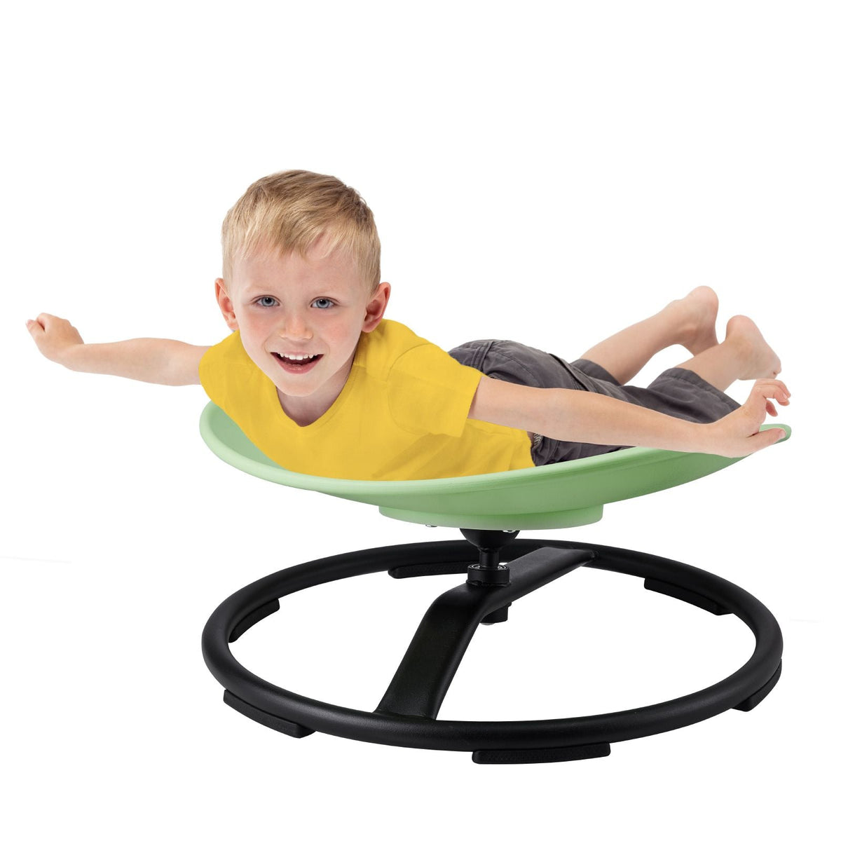 Kids Swivel Chair, 220 LBS Capacity, Sensory Spinning Chair, Autistic Kids Sensory Toy Chair with Non-Slip Metal Base, Toddler Sit and Spin Chair for Coordination Balance Focus Training Green