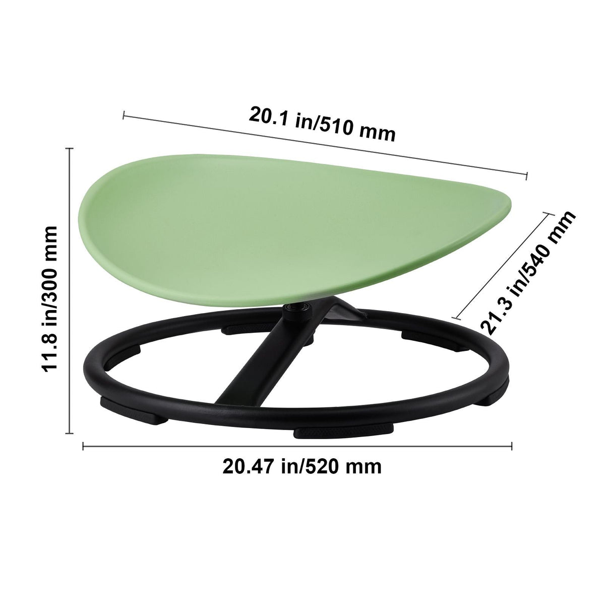 Kids Swivel Chair, 220 LBS Capacity, Sensory Spinning Chair, Autistic Kids Sensory Toy Chair with Non-Slip Metal Base, Toddler Sit and Spin Chair for Coordination Balance Focus Training Green