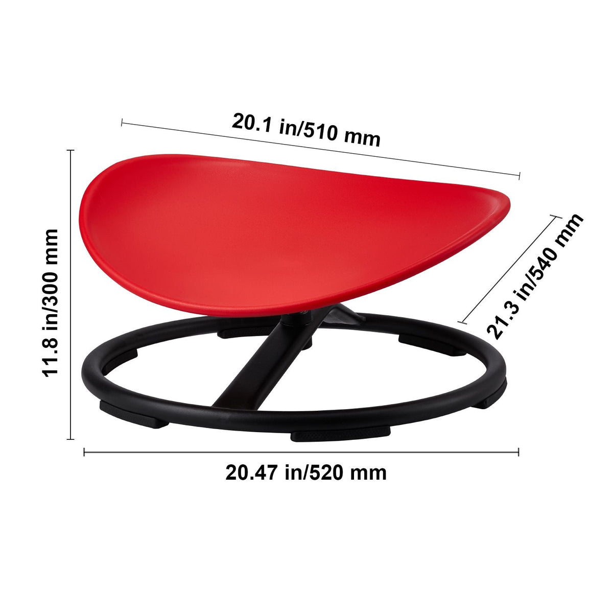 Kids Swivel Chair, 220 LBS Capacity, Sensory Spinning Chair, Autistic Kids Sensory Toy Chair with Non-Slip Metal Base, Toddler Sit and Spin Chair for Coordination Balance Focus Training Red