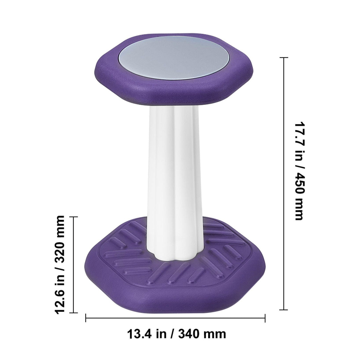 Kids Wobble Chair, Active Chair with Sponge Cushion, Wobble Stool Improves Focus, Posture and Calm Children, Ideal for Schools and Home, Age 7-14, Purple