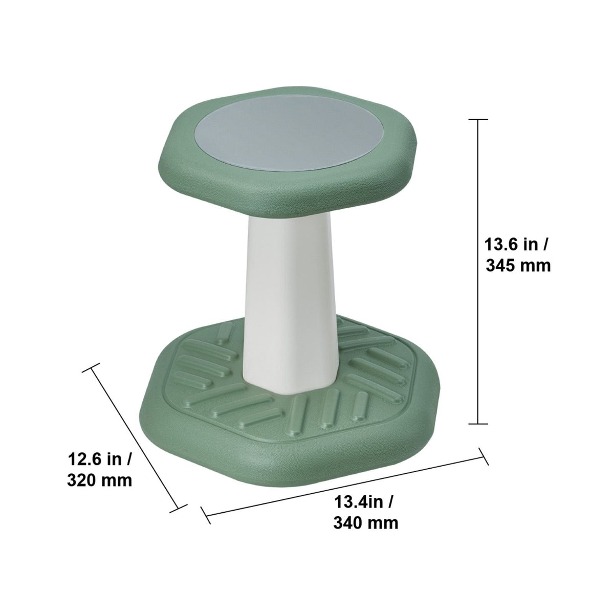 Kids Wobble Chair Active Chair with Sponge Cushion, Wobble Stool Improves Focus, Posture and Calm Children, Ideal for Schools and Preschools, Age 3-7, Green