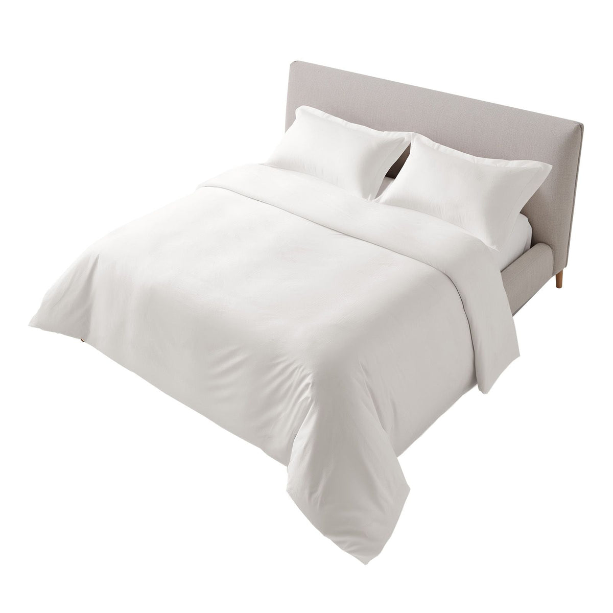 King Duvet Cover Set, 100% Cotton, 3 Pieces Bedding Set King Size with 1 Duvet Cover 104 x 90 in and 2 Pillow Shams 20 x 36 in, Soft Breathable, Double Zipper Closure, for Home Bedding, White