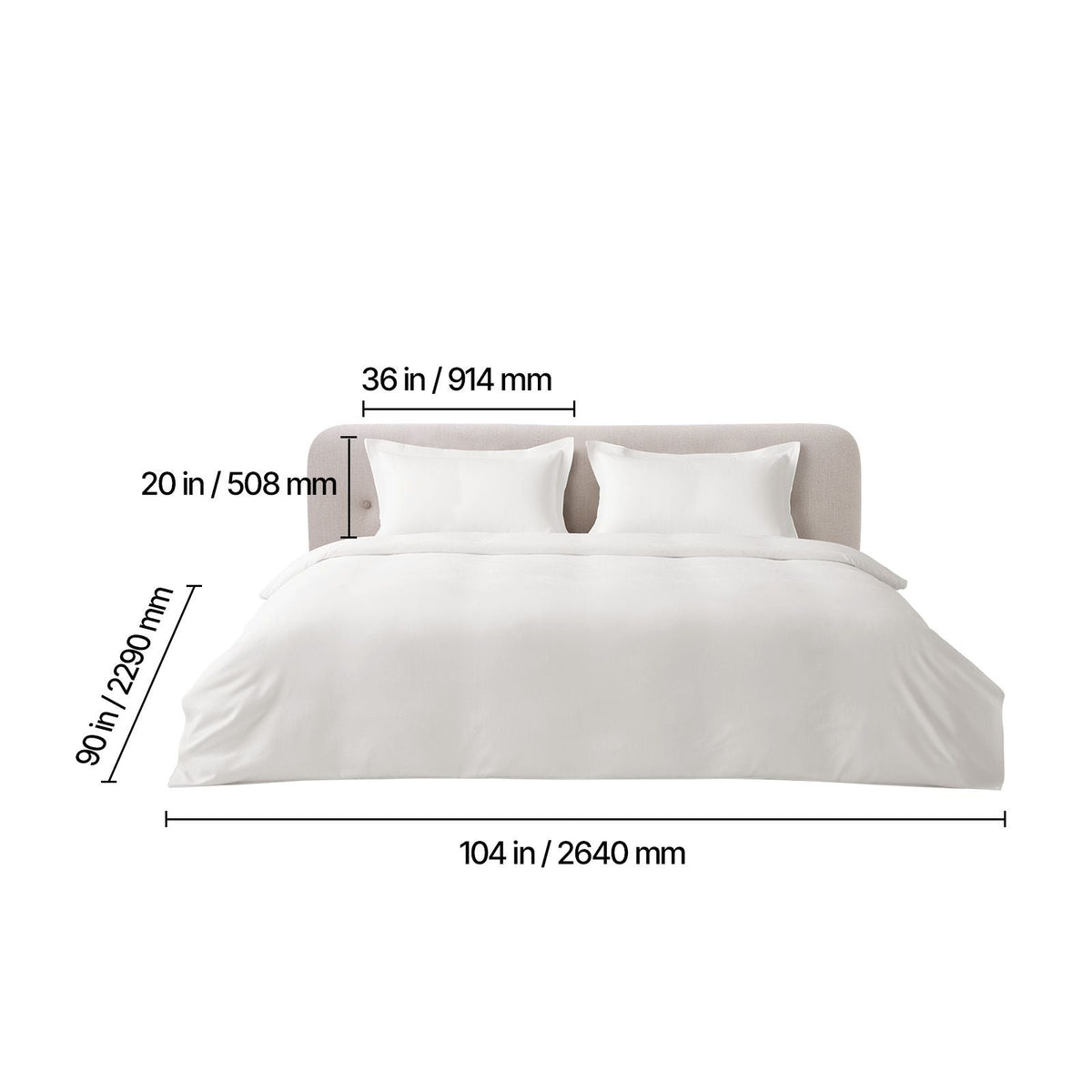 King Duvet Cover Set, 100% Cotton, 3 Pieces Bedding Set King Size with 1 Duvet Cover 104 x 90 in and 2 Pillow Shams 20 x 36 in, Soft Breathable, Double Zipper Closure, for Home Bedding, White