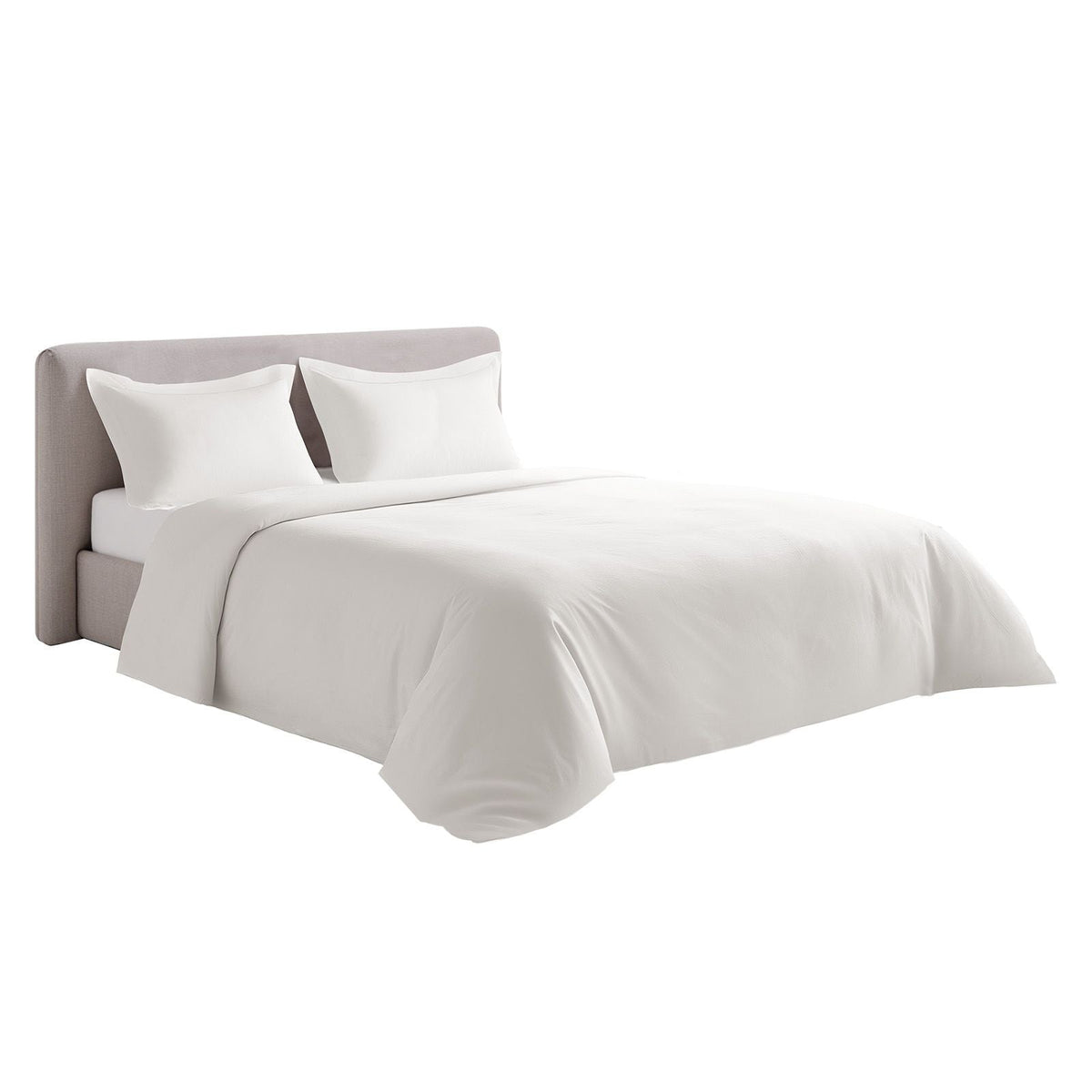 King Duvet Cover Set, 100% Cotton, 3 Pieces Bedding Set King Size with 1 Duvet Cover 104 x 90 in and 2 Pillow Shams 20 x 36 in, Soft Breathable, Double Zipper Closure, for Home Bedding, White