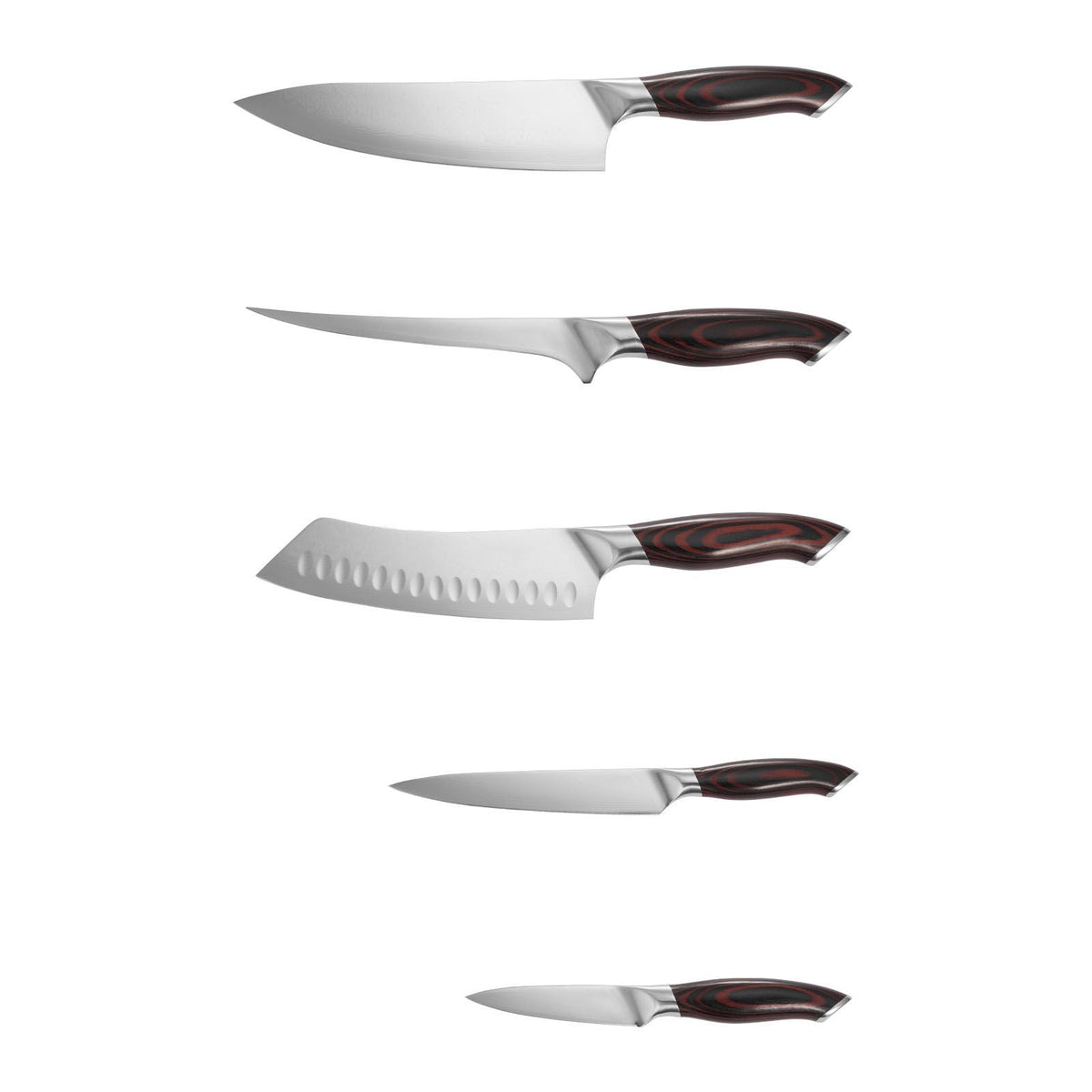 Kitchen Knife Set, 5 Piece High Carbon Stainless Steel Sharp Knife Set, Durable and Rust-Resistant, Professional Kitchen Cutlery with Ergonomic Crack-Resistant Handle, for Precise Cutting