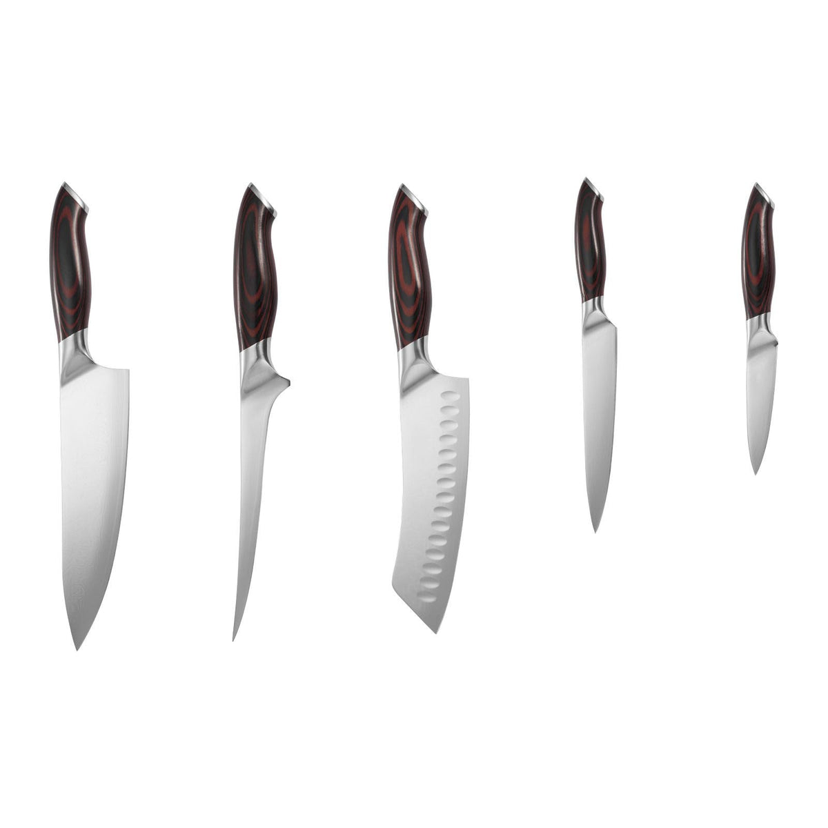 Kitchen Knife Set, 5 Piece High Carbon Stainless Steel Sharp Knife Set, Durable and Rust-Resistant, Professional Kitchen Cutlery with Ergonomic Crack-Resistant Handle, for Precise Cutting
