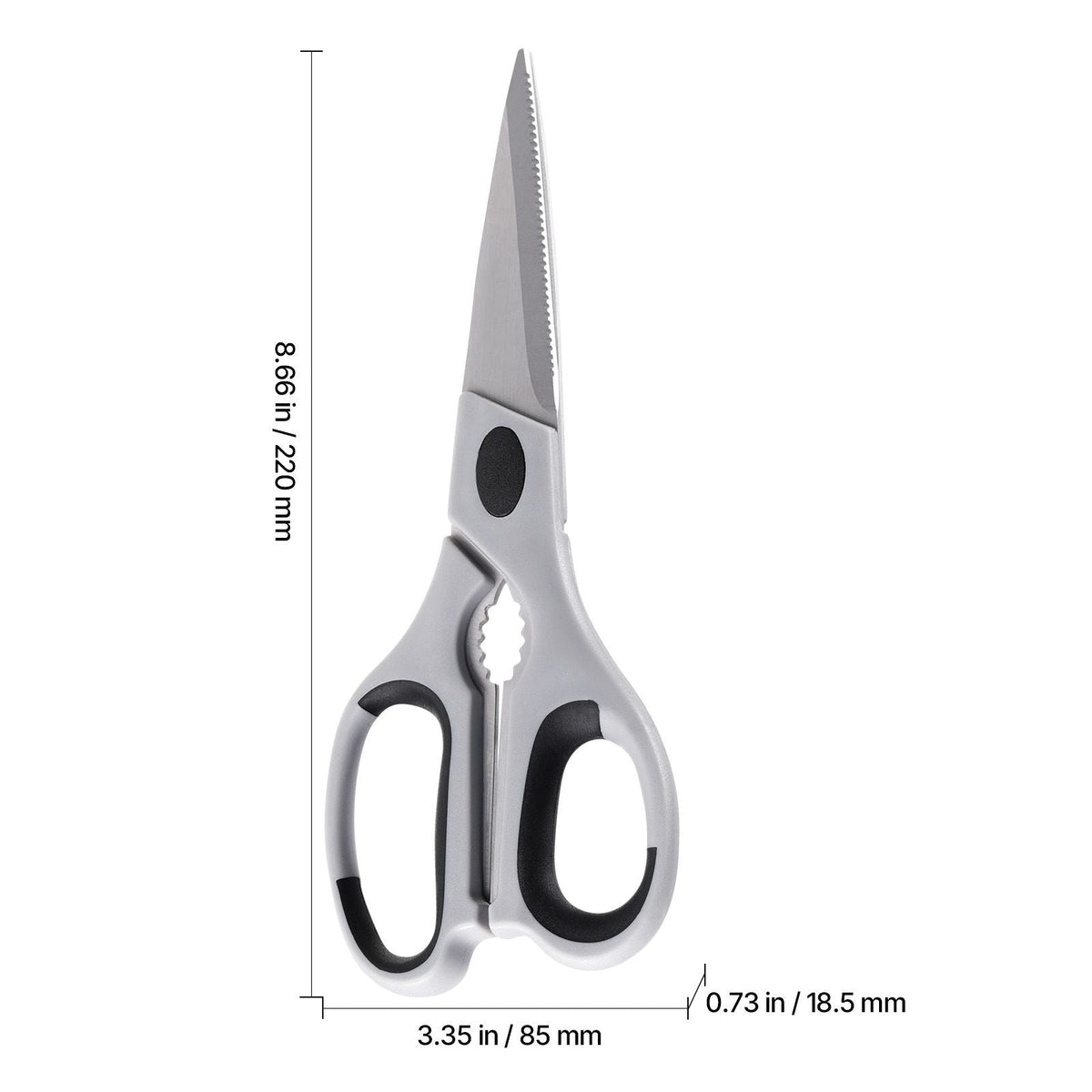 Kitchen Scissors, 2 Pack Durable Stainless Steel Kitchen Shears with Sheaths, Heavy Duty Cooking Shears with Soft Grip Comfort Handle, Kitchen Utensil for Cutting Meat, Fish, Poultry, Cyan+Grey